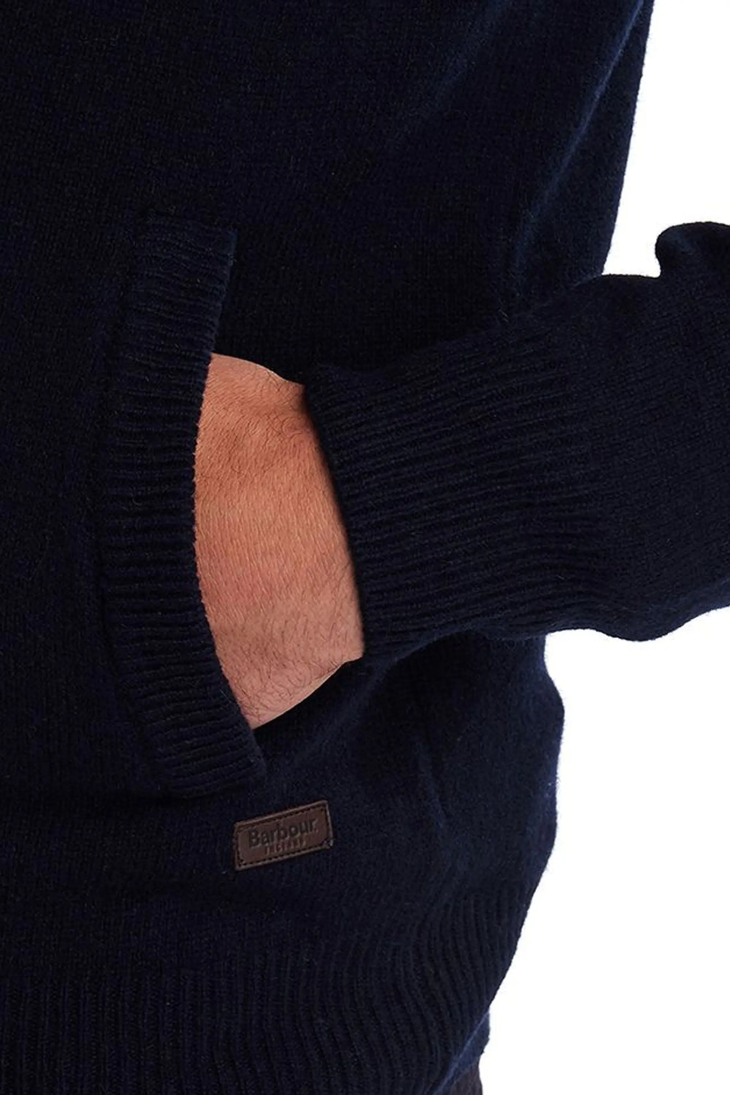 Barbour Patch Full Zip Through Knitwear Navy Barbour