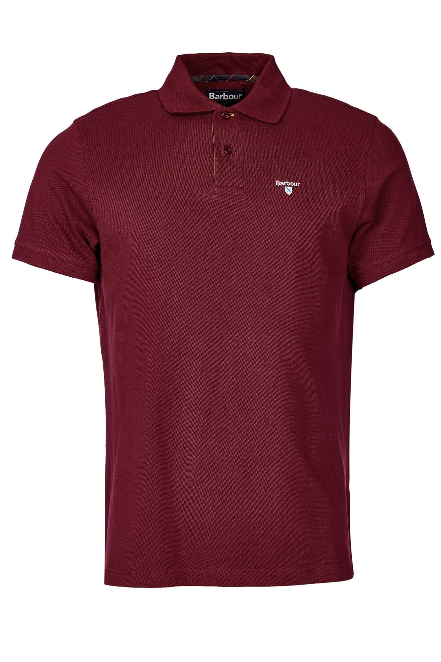 Barbour Tartan Pique Polo Shirt Ruby
