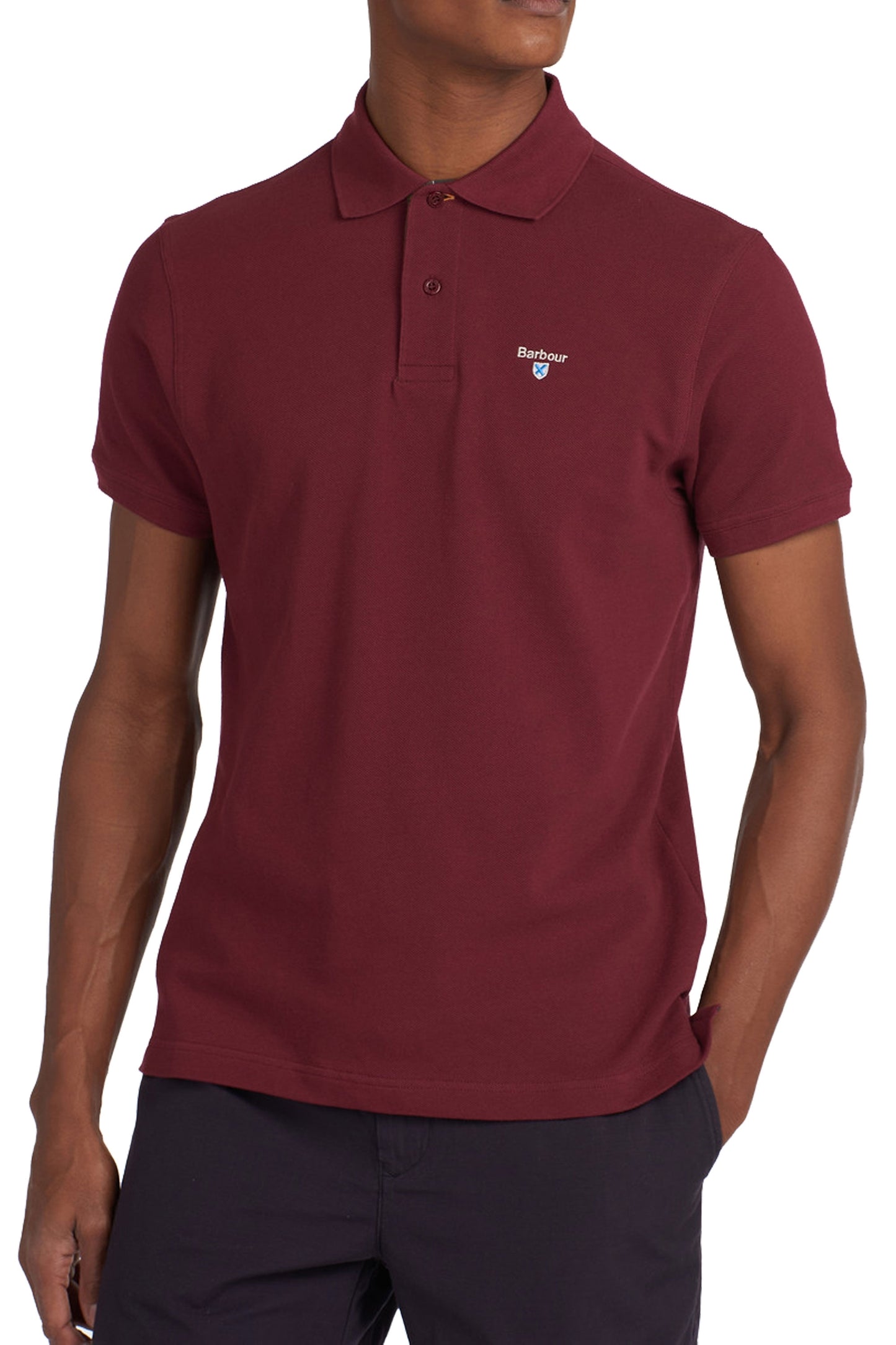 Barbour Tartan Pique Polo Shirt Ruby