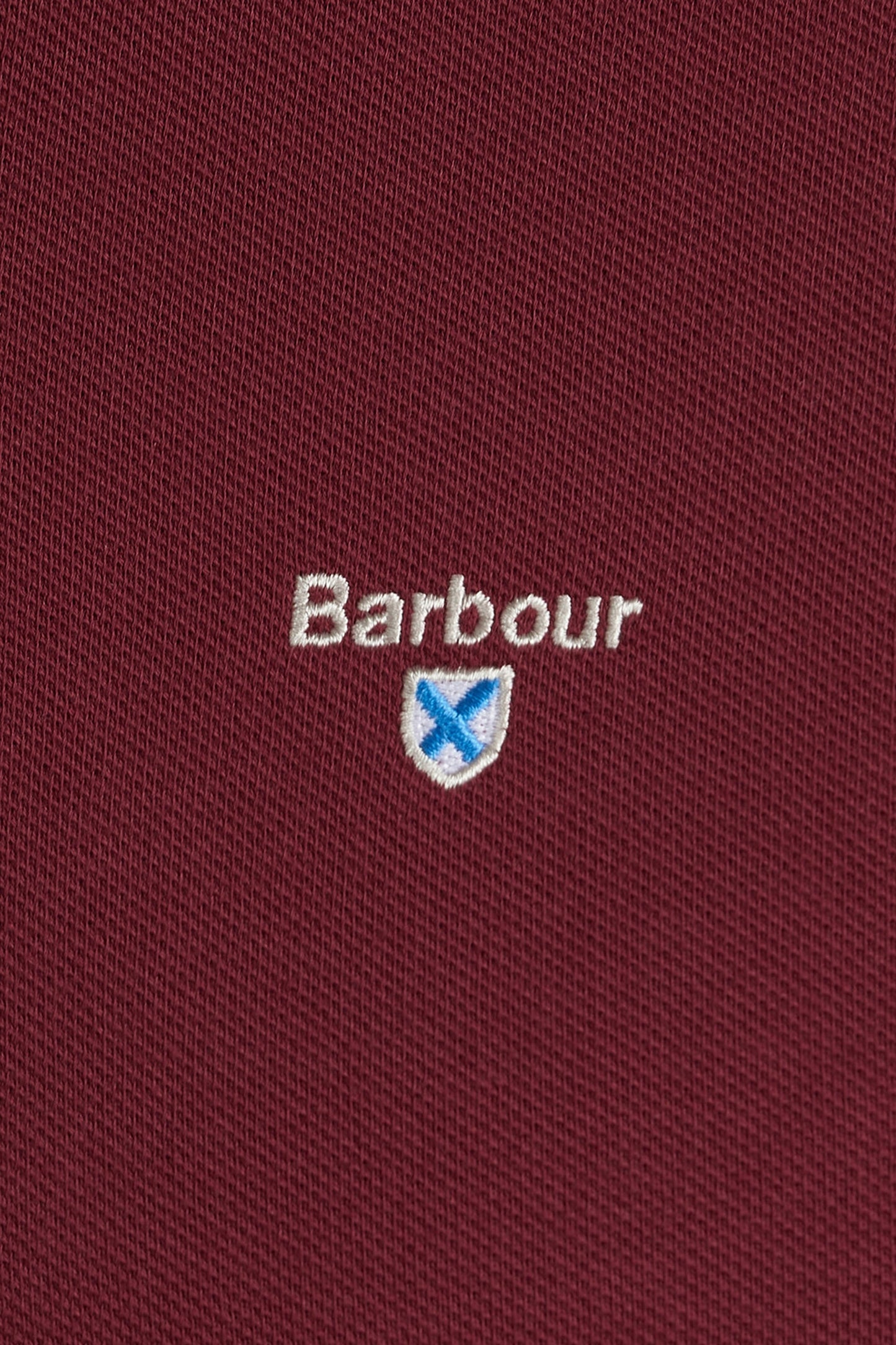 Polo piqué à carreaux écossais Barbour Rubis