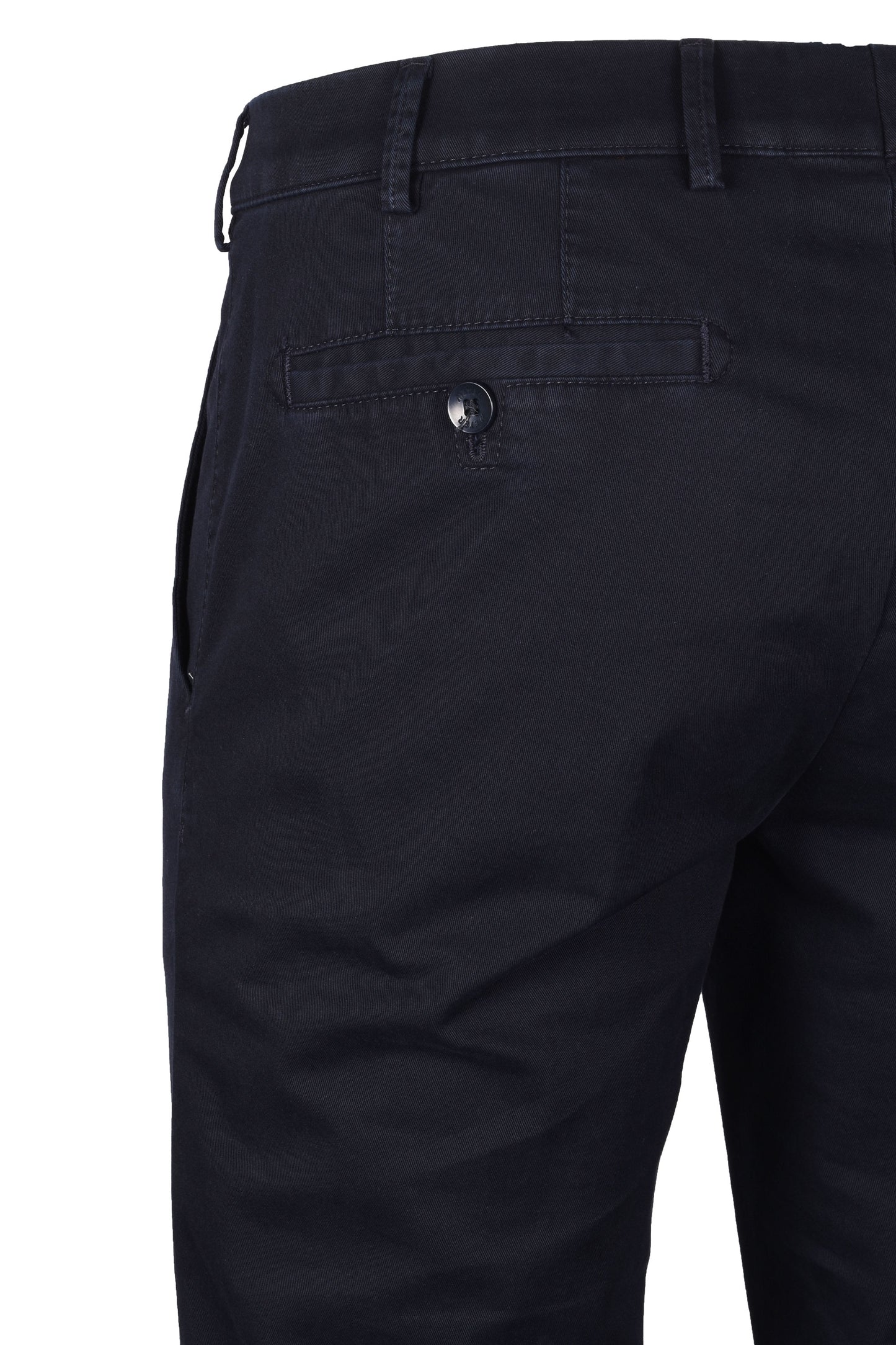 Meyer Roma Cotton Chino Straight Fit Trousers Navy
