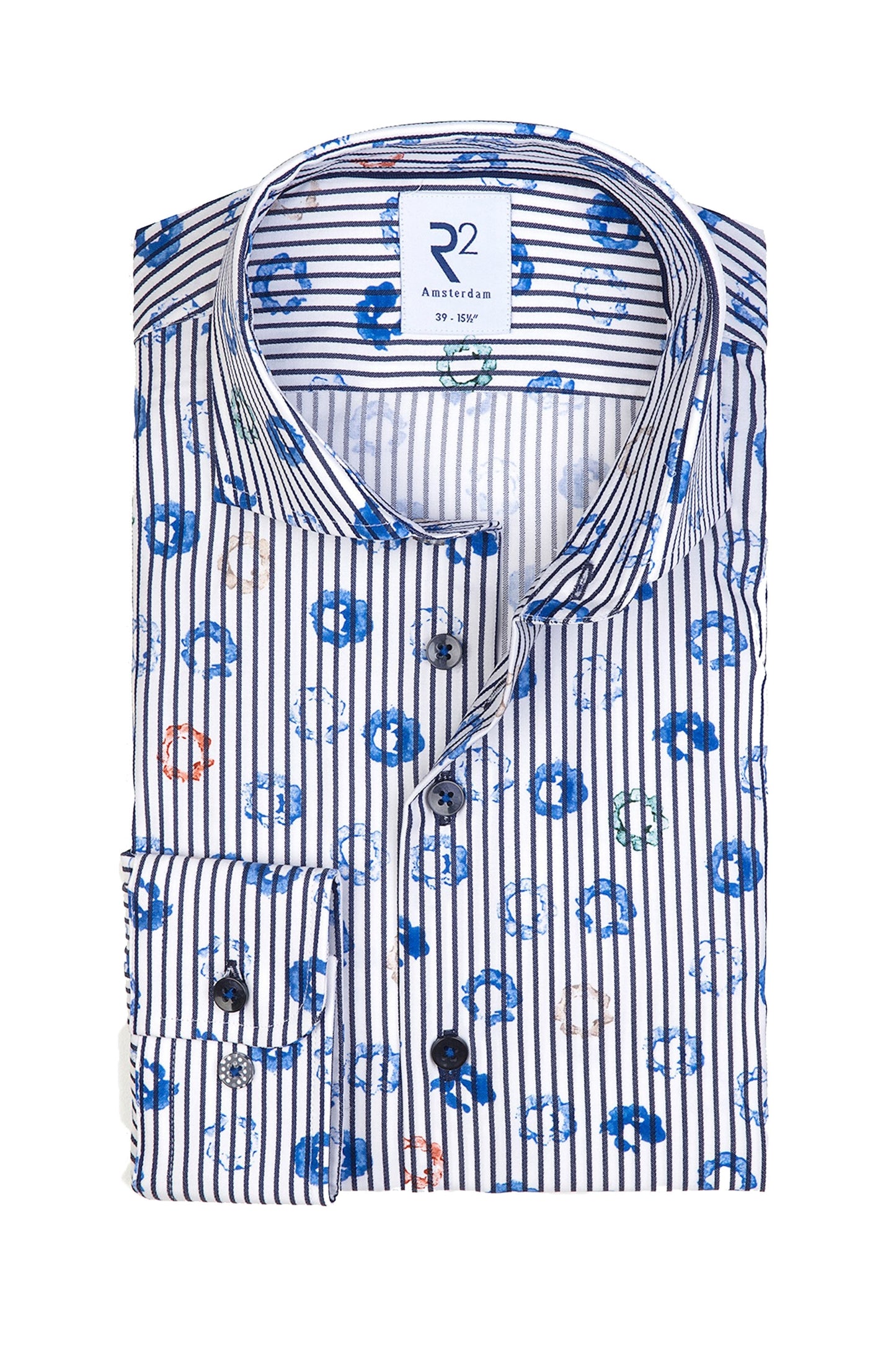 R2 Blue Patterned Shirt Blue Patterned