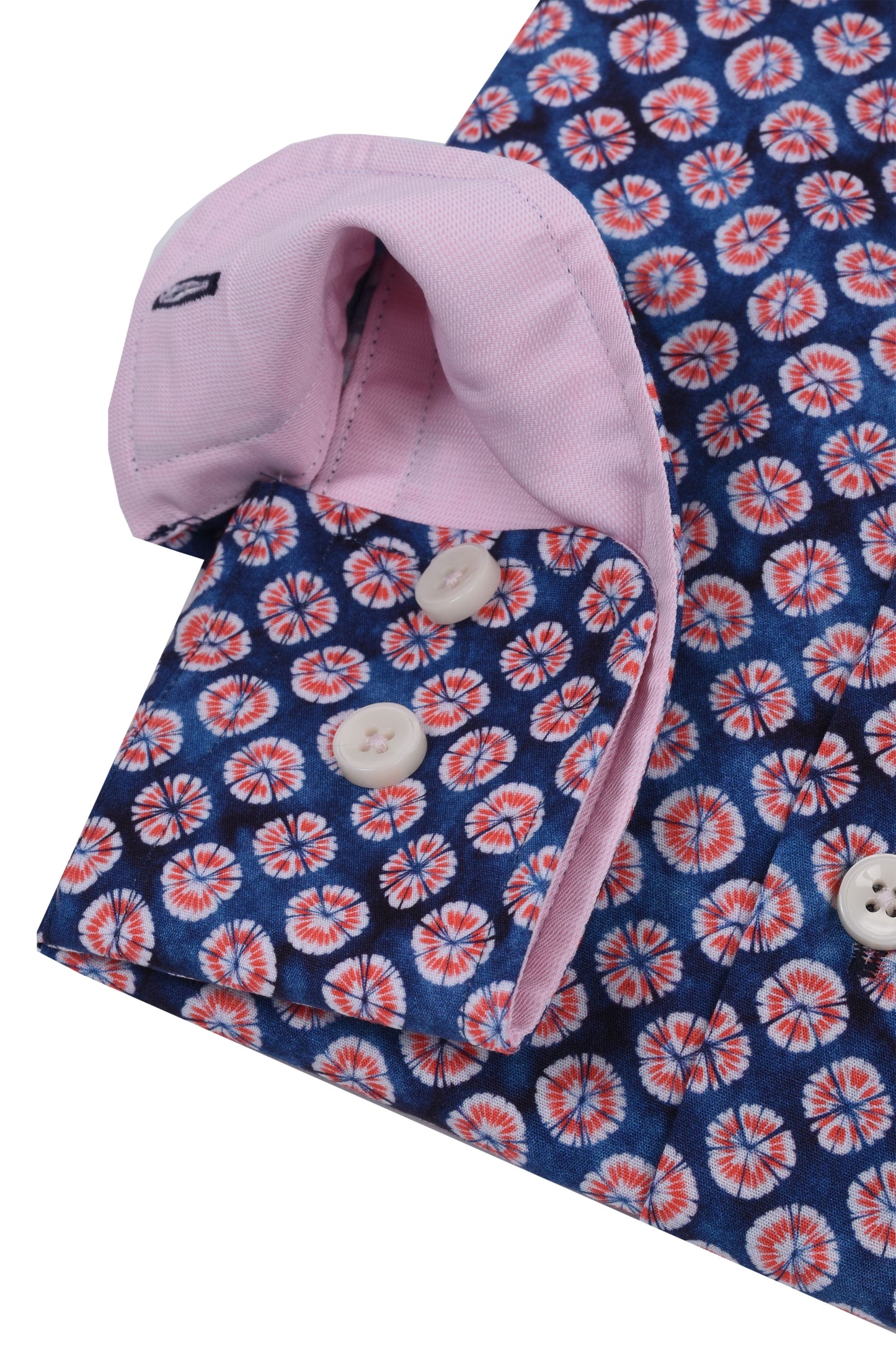 Gravson London Blue & Pink Printed Patterned Shirt