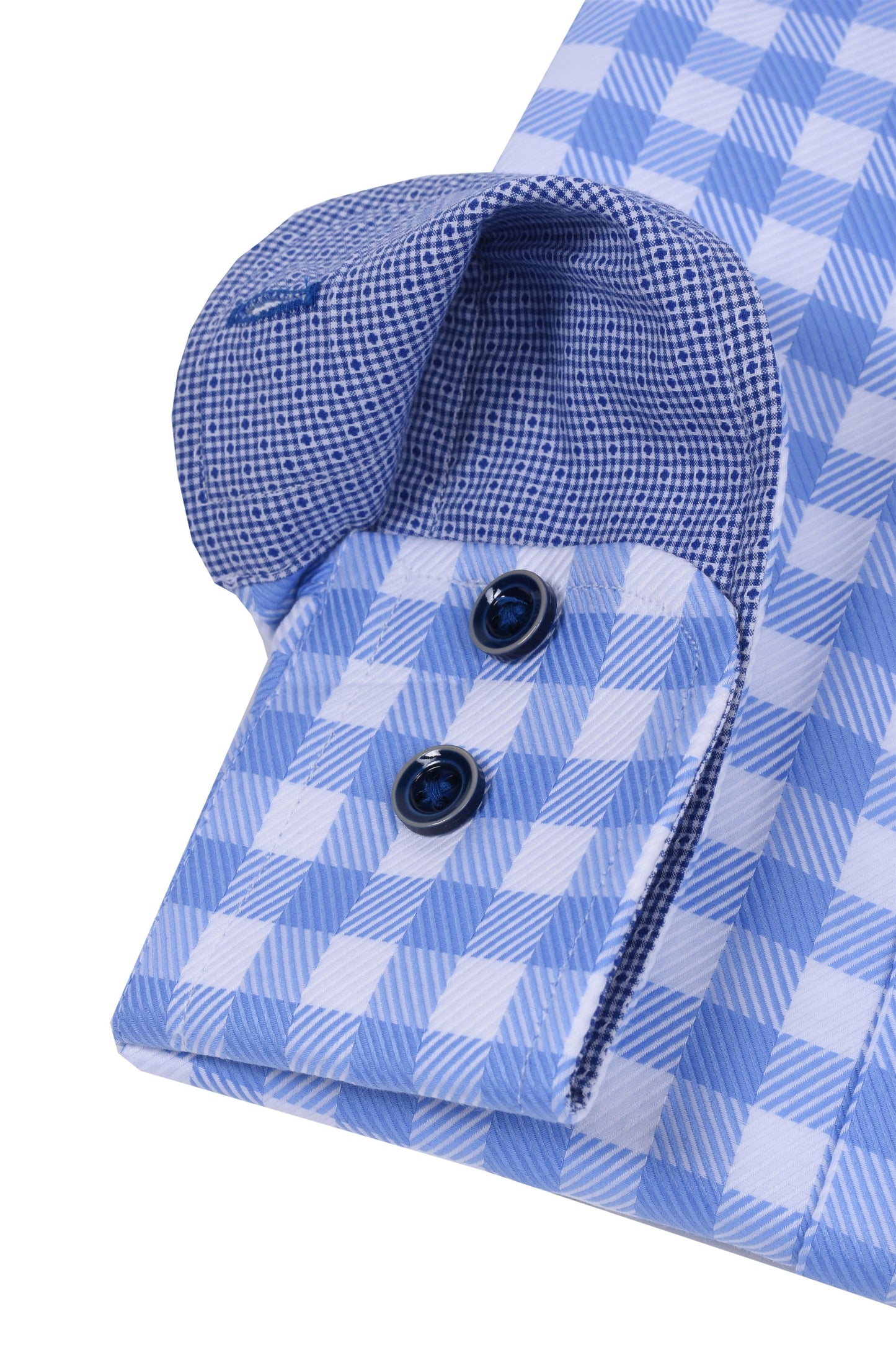 Gravson Light Blue Gingham Check Shirt