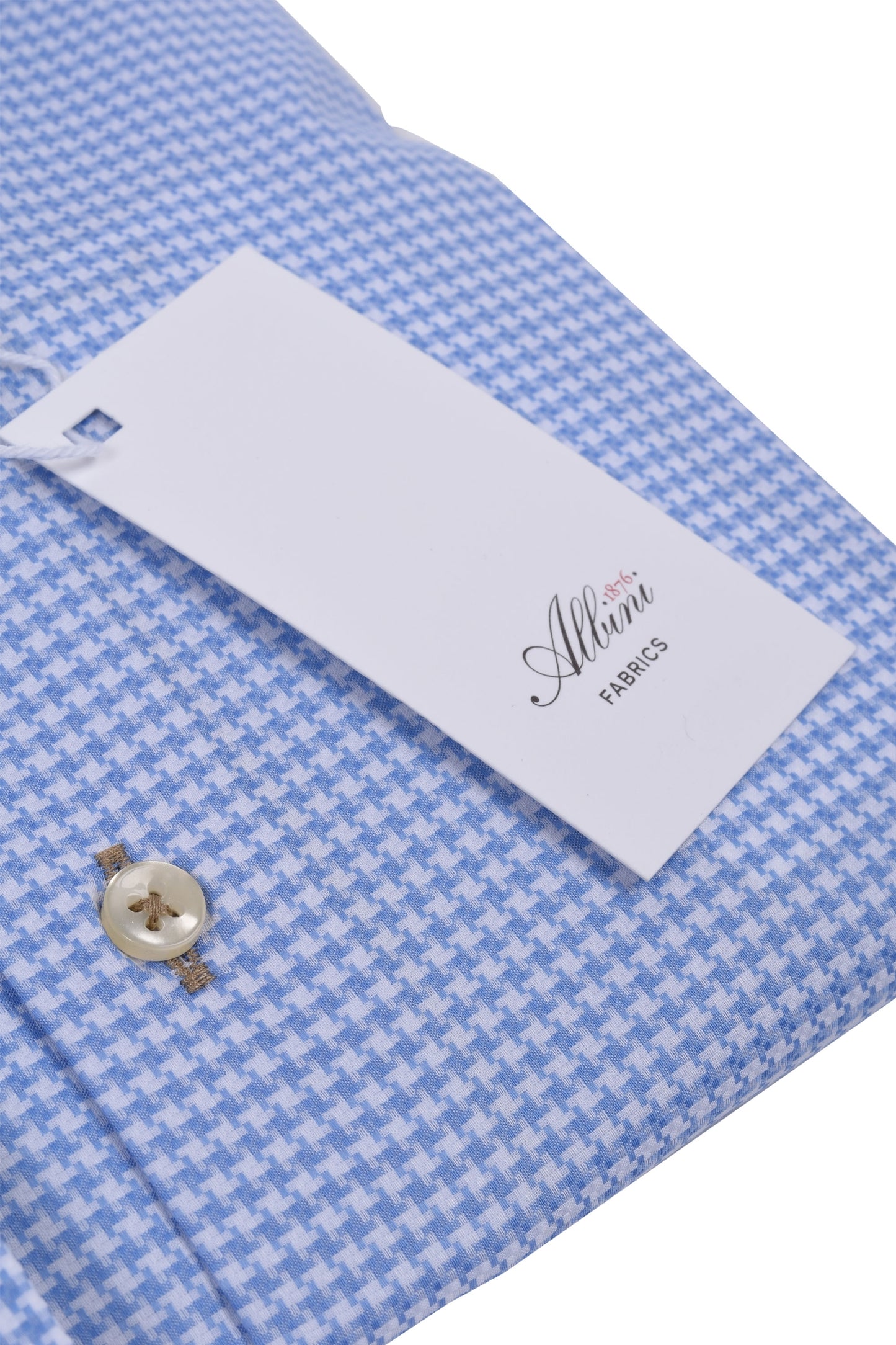Gravson Light Blue Dog Tooth Check Shirt Light Blue