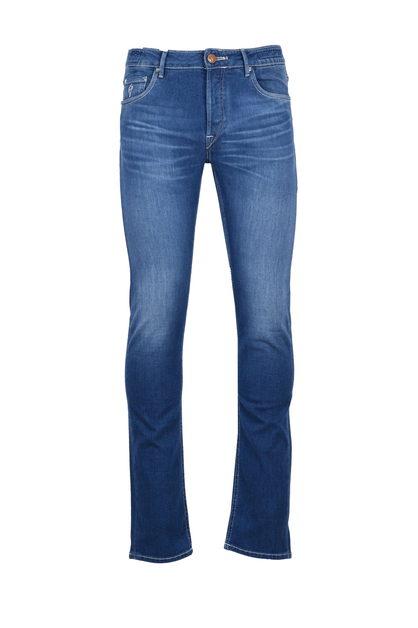 Handpicked Ravello Pink Painted Badge Jeans Light Blue