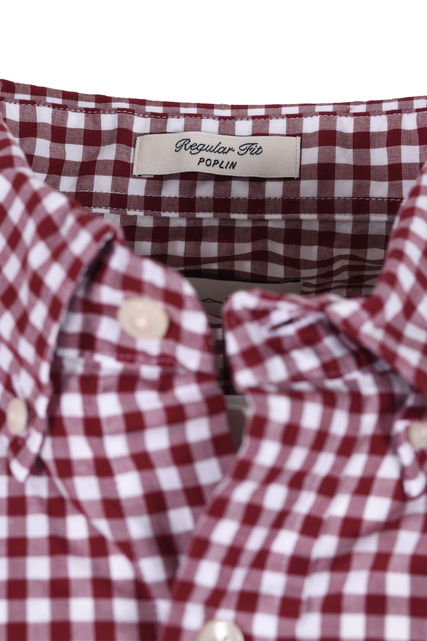 Camicia Gant Reg Popeline Gingham Rosso Vino