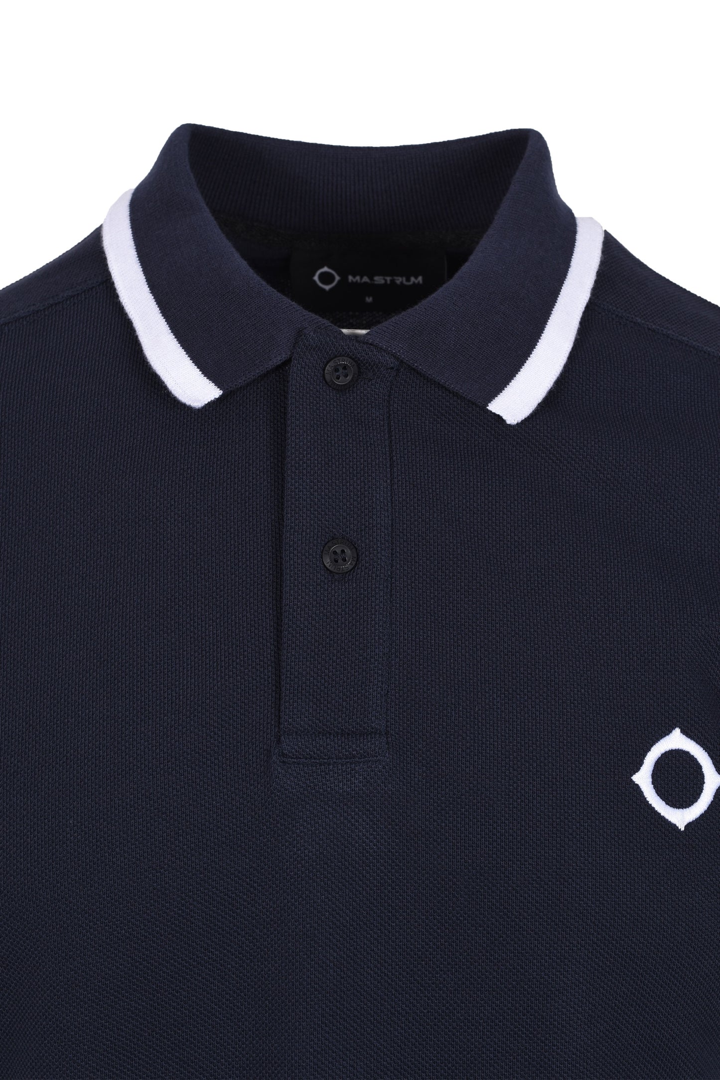 Ma.strum Block Tipped Polo Shirt Ink Navy