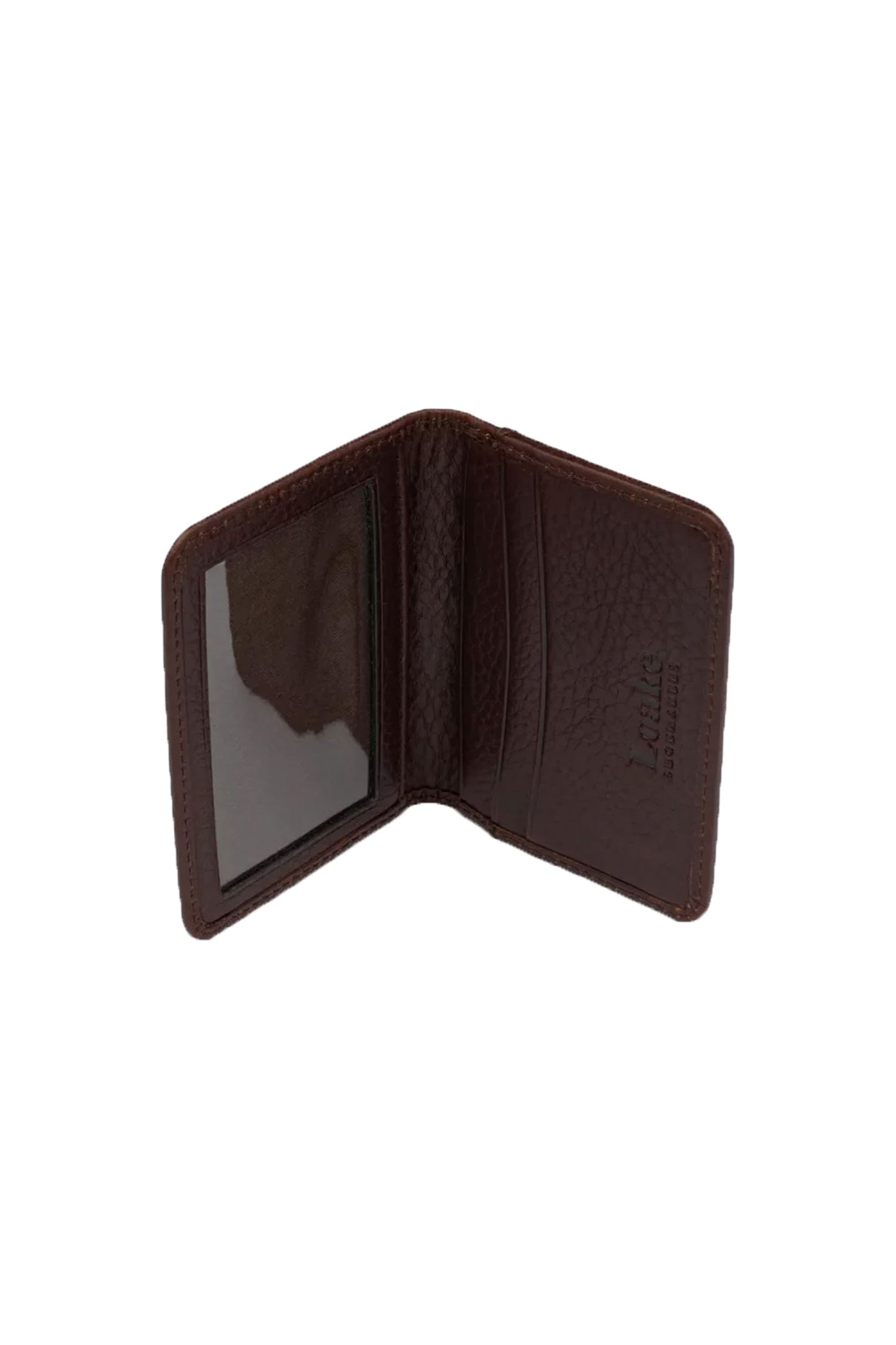 Porte-cartes à rabat en grain de grain Loake Fenchurch Marron