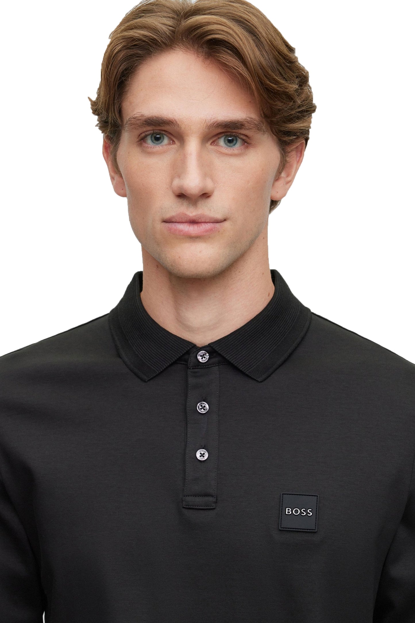 Boss Pado 08 Long Sleeved Polo Shirt Black