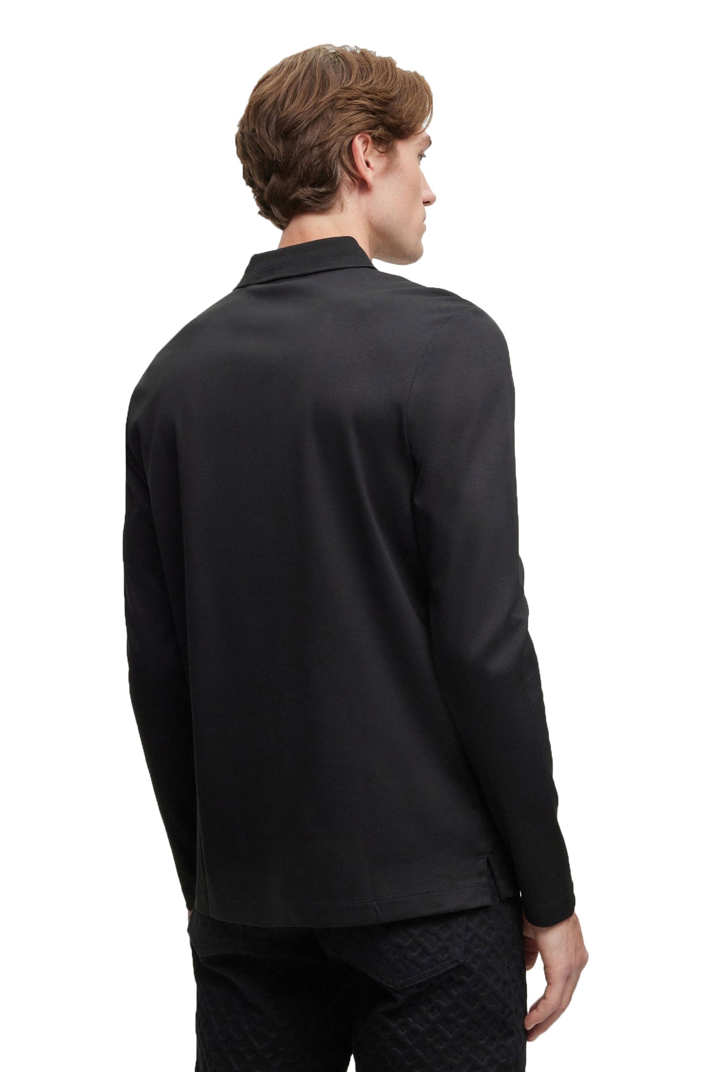 Boss Pado 08 Long Sleeved Polo Shirt Black