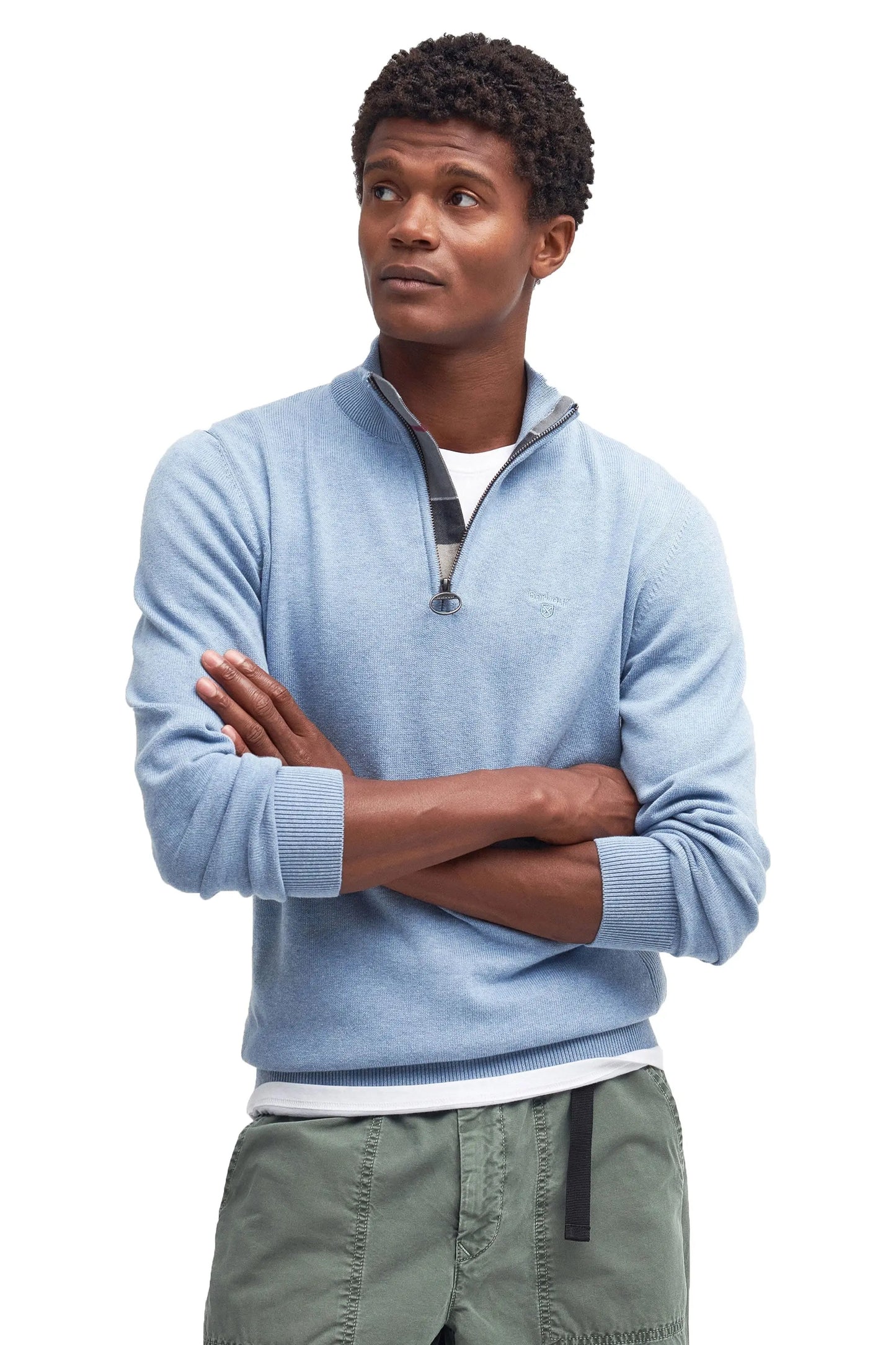 Barbour Cotton Half Zip Dark Chambrey Barbour