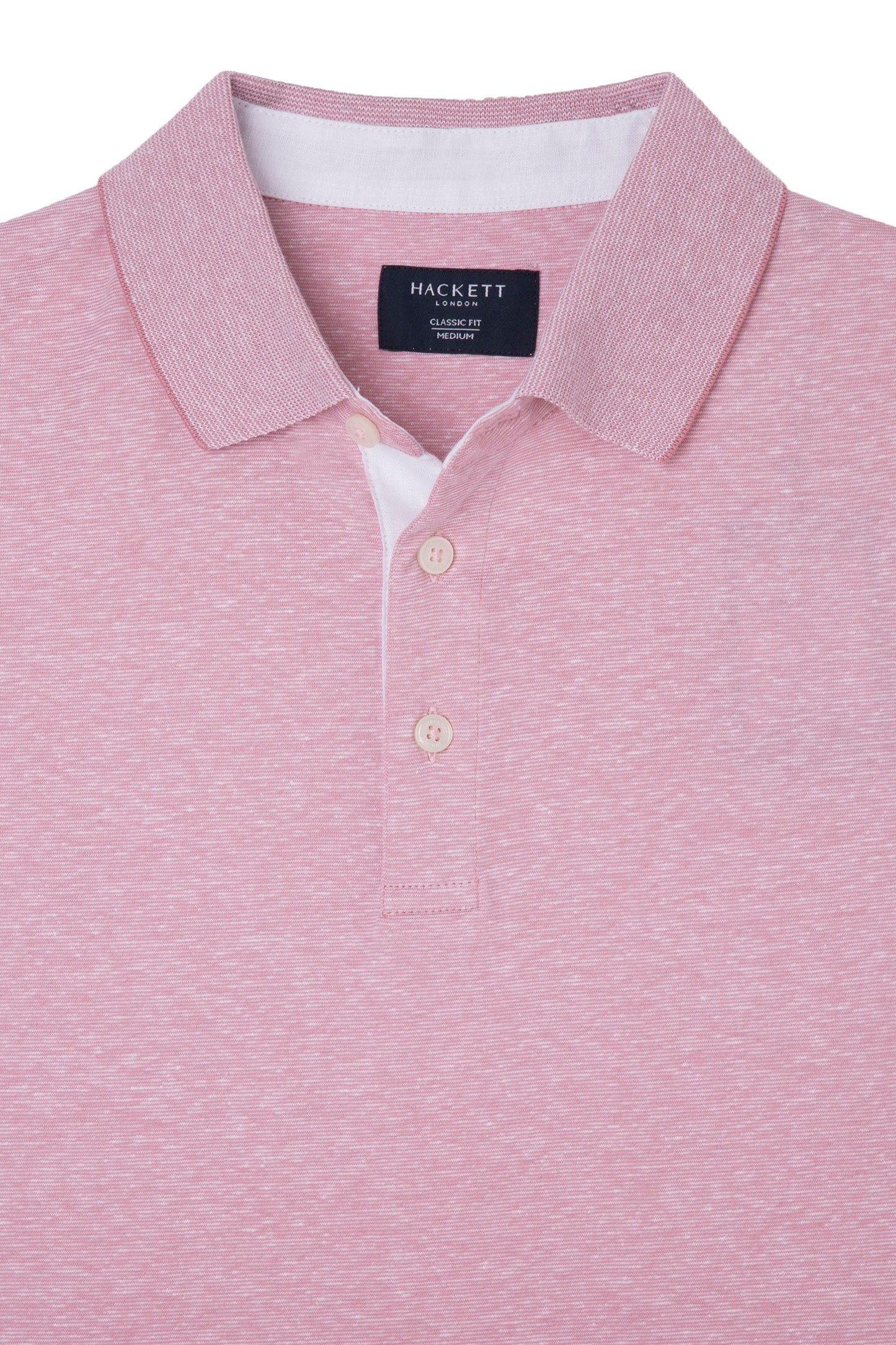 Polo Hackett en coton et lin Filafil rose