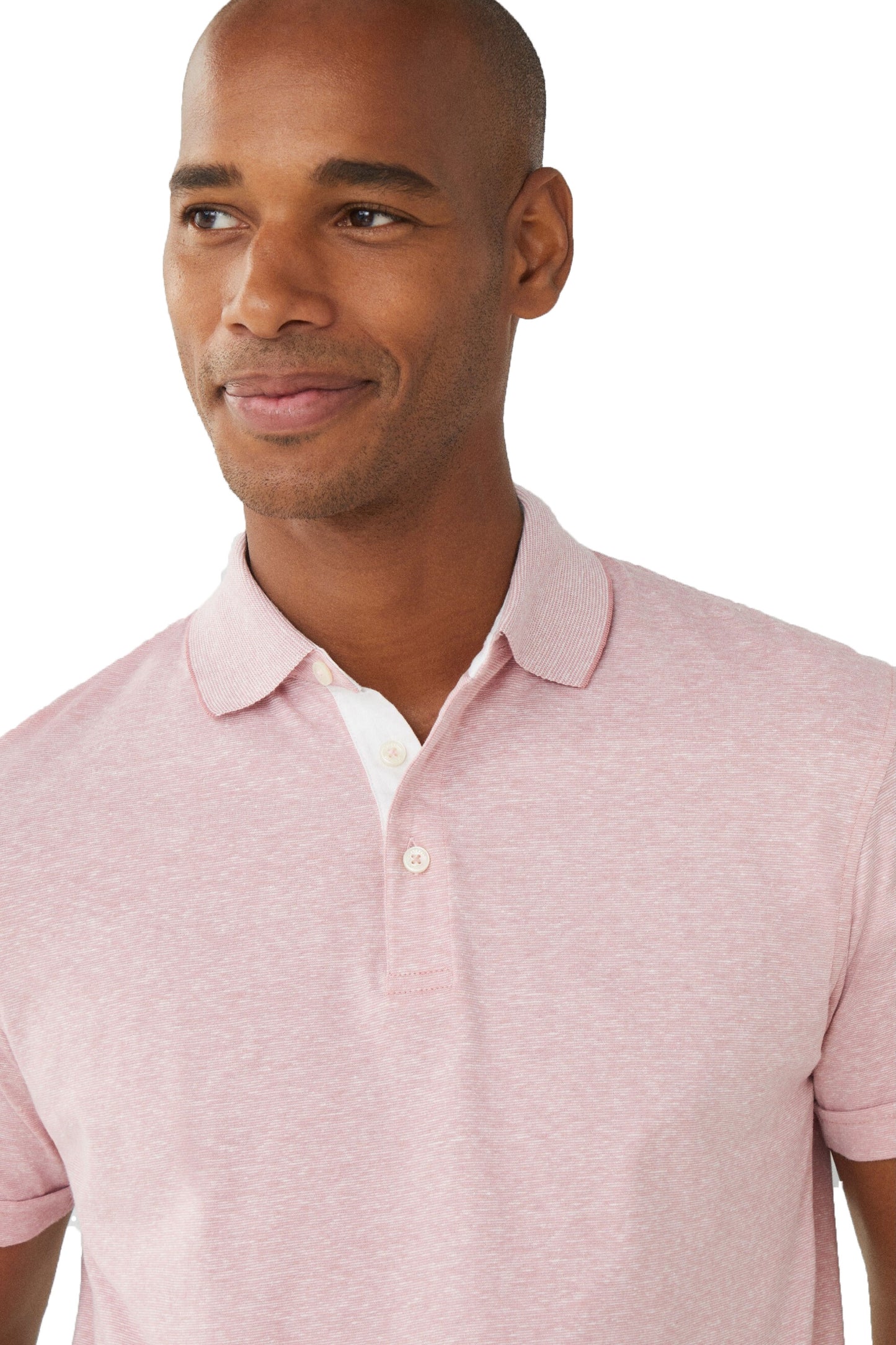 Polo Hackett en coton et lin Filafil rose
