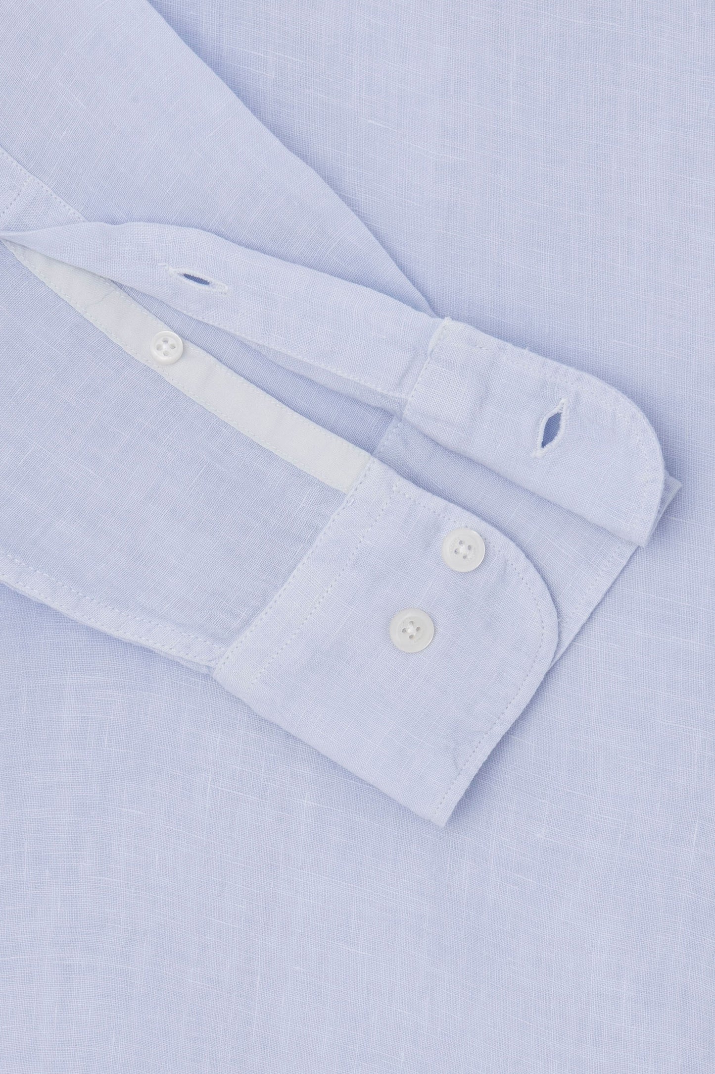 Hackett Linen Long Sleeved Shirt Sky Blue