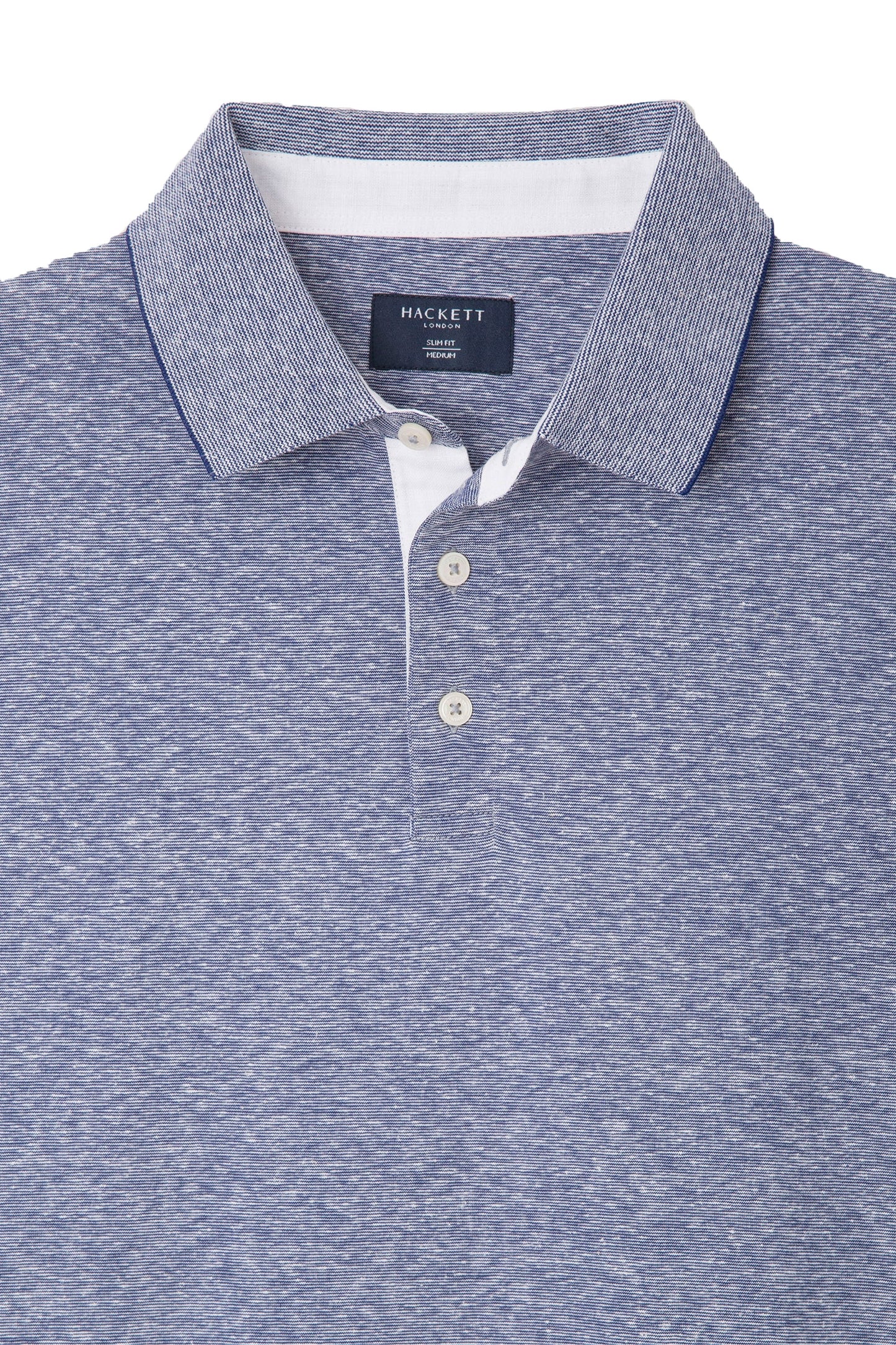 Polo Hackett in cotone e lino Filafil blu