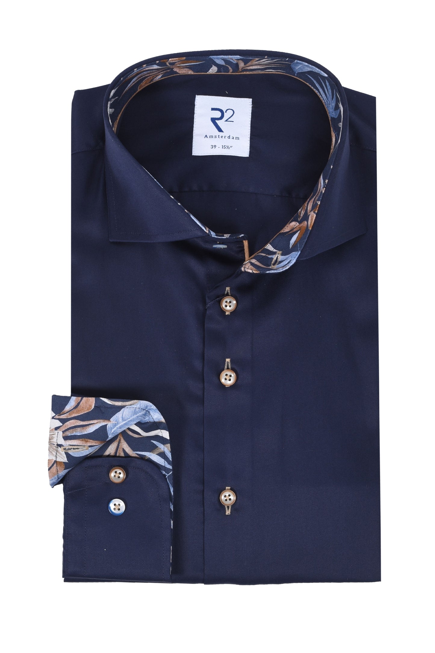 R2 Cut Away Long Sleeved Shirt Navy
