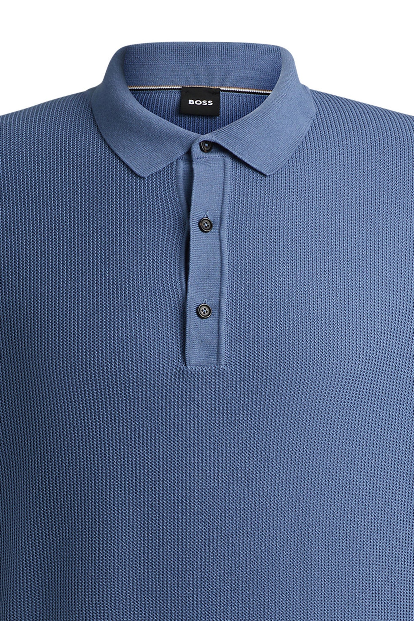 Polo in maglia Boss H-daremo blu aperto