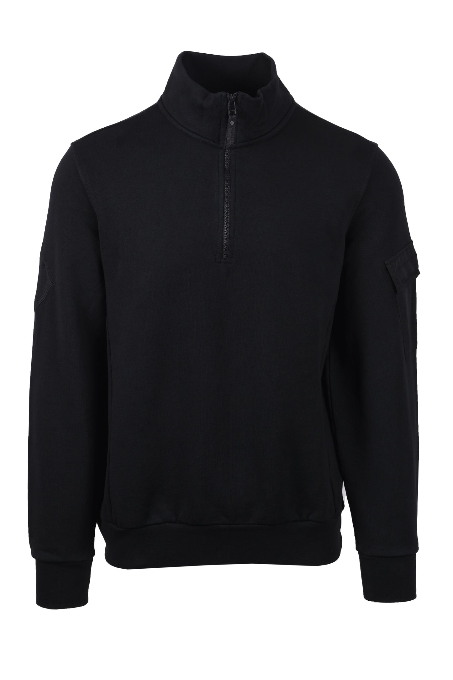 Sweat à demi-zip avec logo Ma.strum Noir de jais