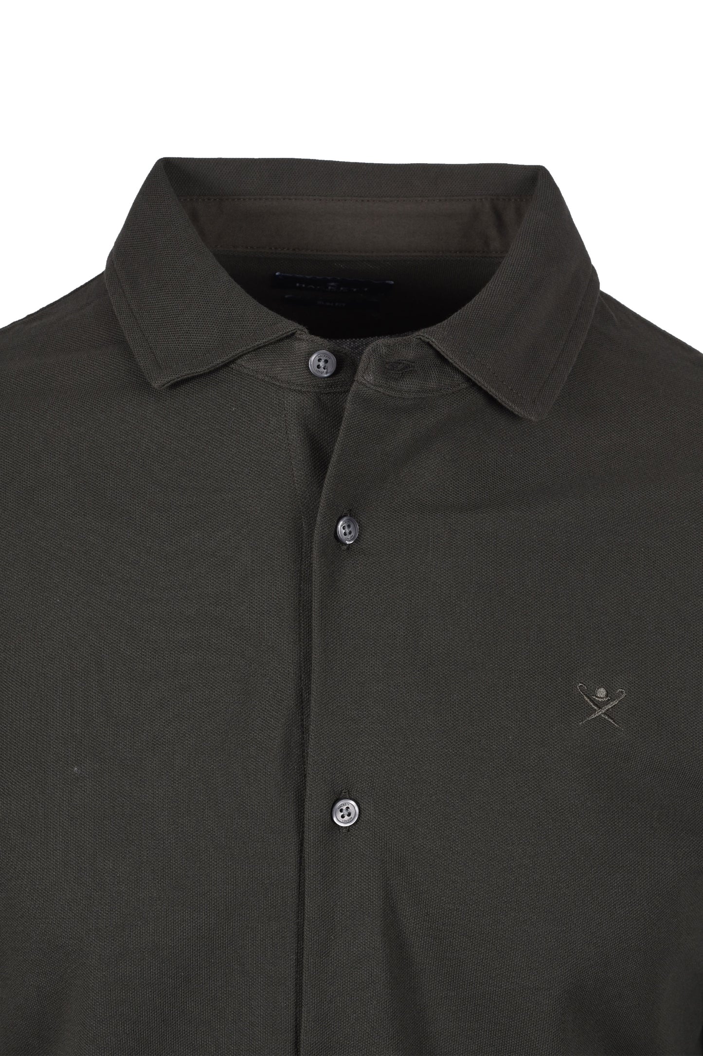Polo à manches longues avec logo Hackett vert foncé