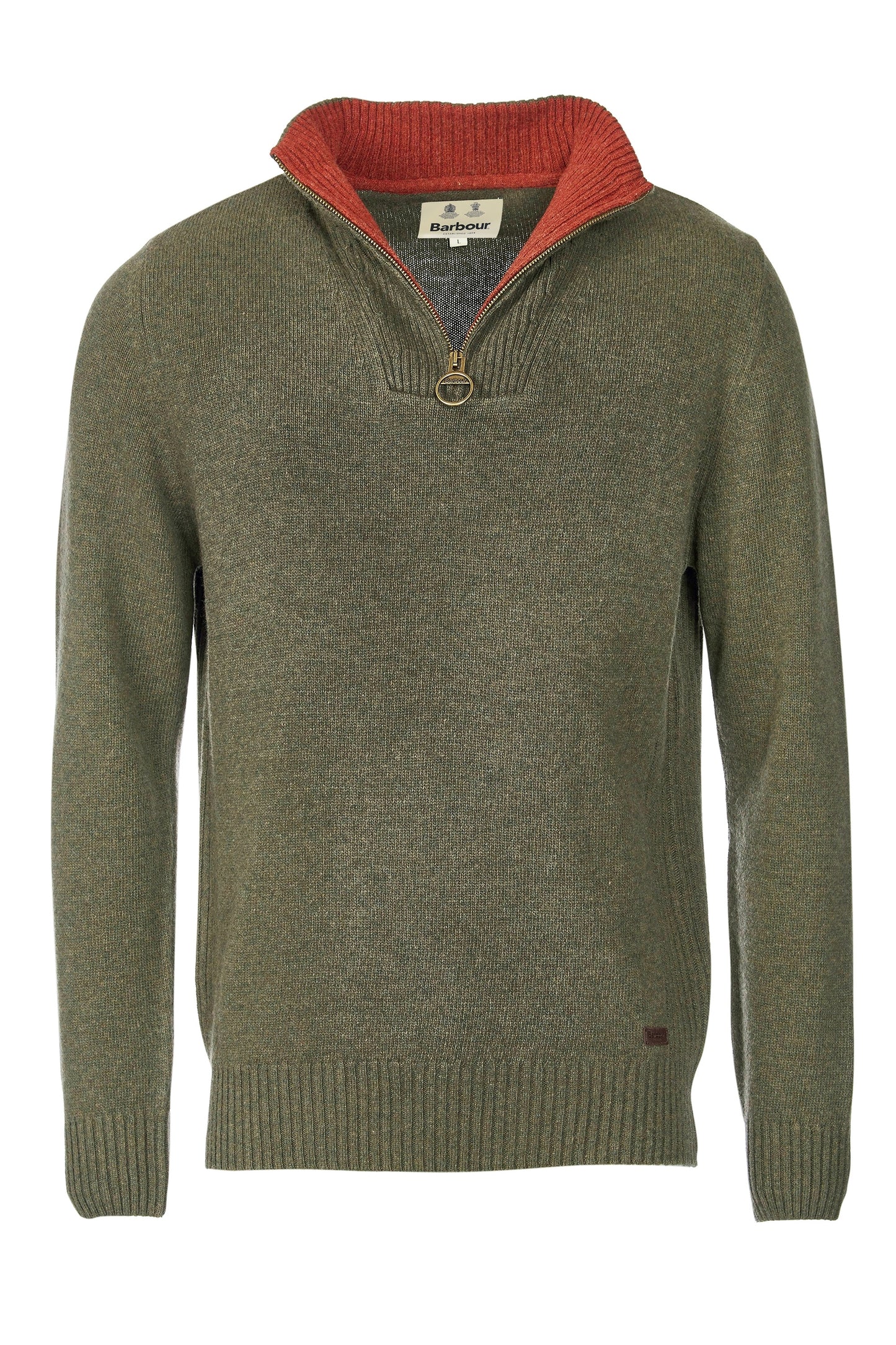 Barbour Nelson Essential Half Zip Knitwear Seaweed