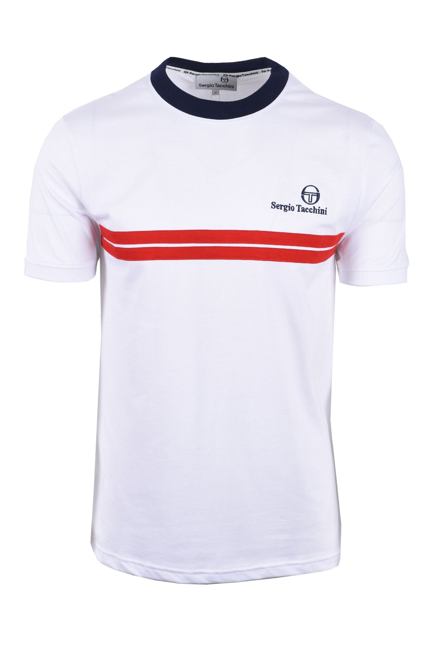 T-shirt Sergio Tacchini New Supermac Blanc/Bleu maritime/Puissance d'adrénaline