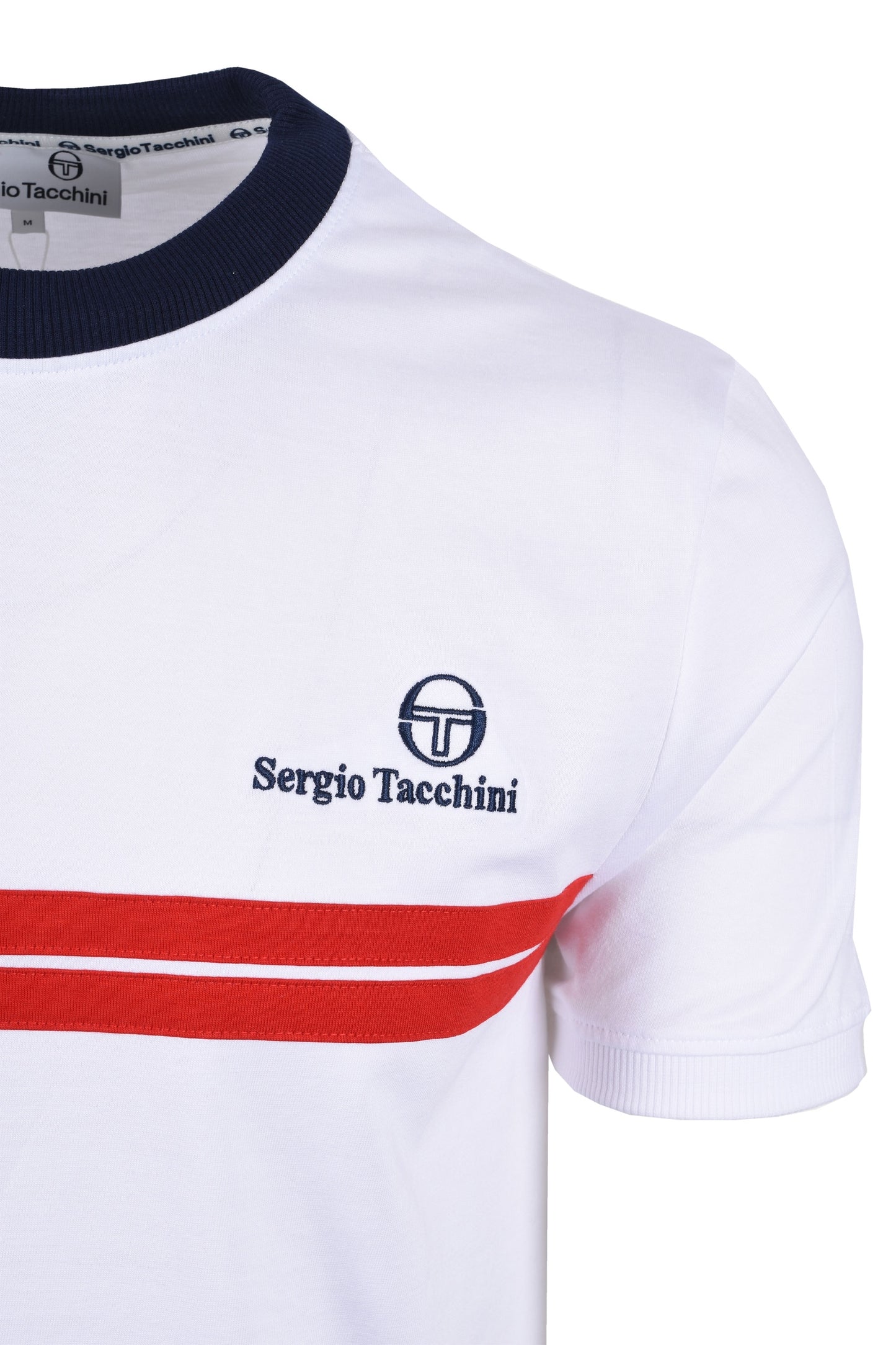 T-shirt Sergio Tacchini New Supermac Blanc/Bleu maritime/Puissance d'adrénaline