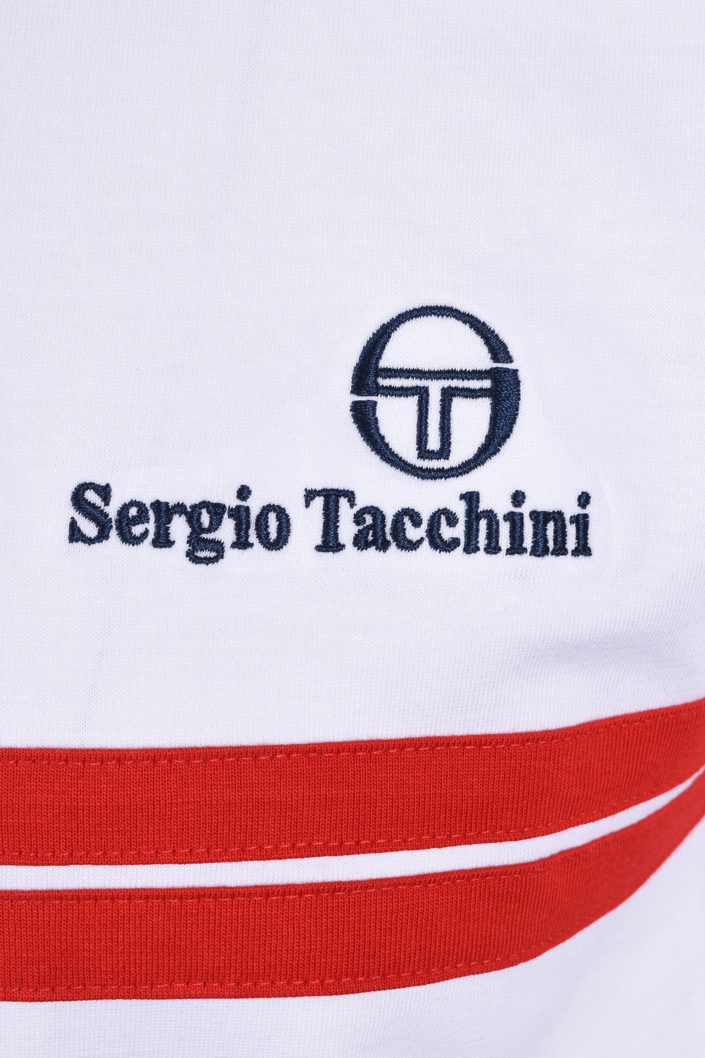 T-shirt Sergio Tacchini New Supermac Blanc/Bleu maritime/Puissance d'adrénaline