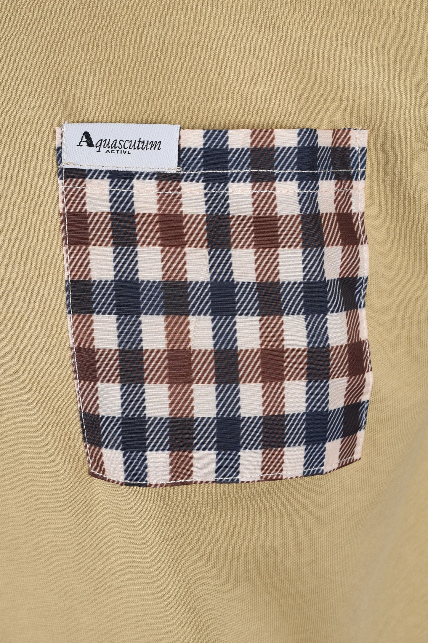 Aquascutum Active Club Check Pocket T-shirt Beige