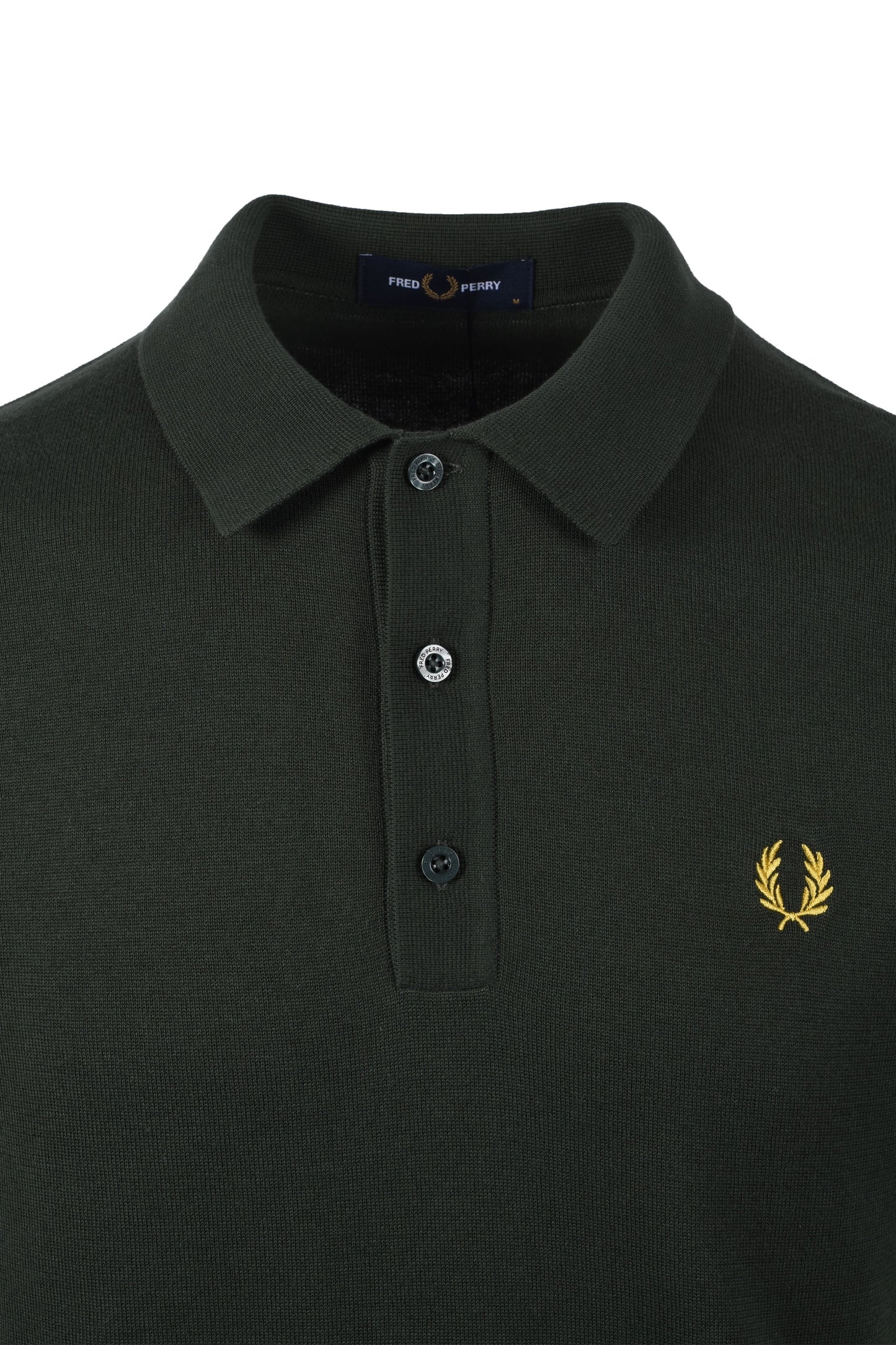 Fred Perry Cotton Knitted Polo Court Green