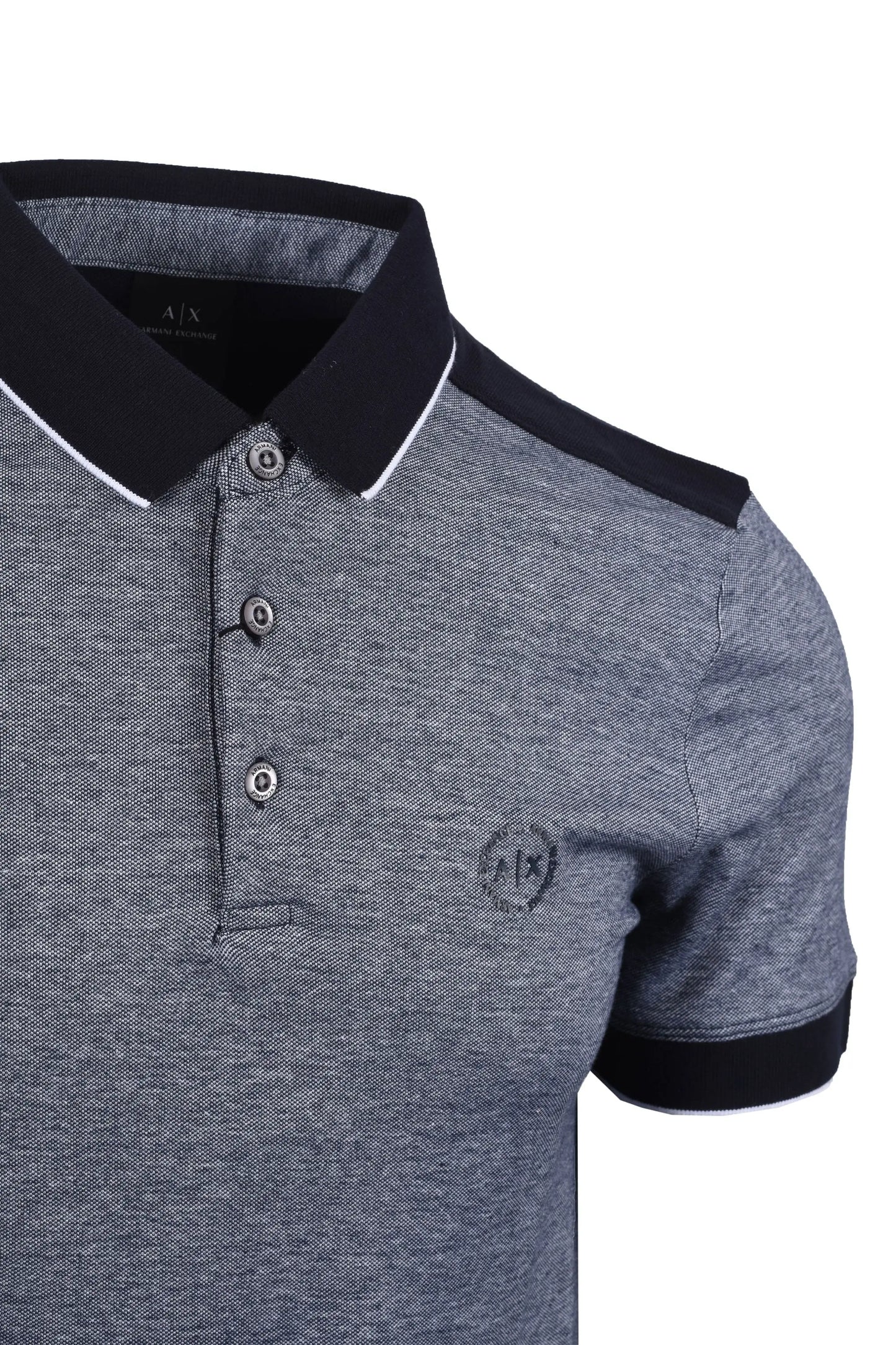 Armani Exchange Cotton Piquet Polo Shirt Navy Armani Exchange