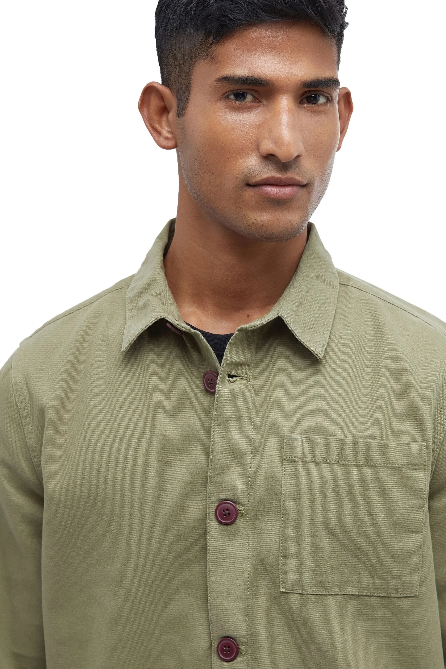 Barbour Washed Overshirt Bleached Olive Barbour