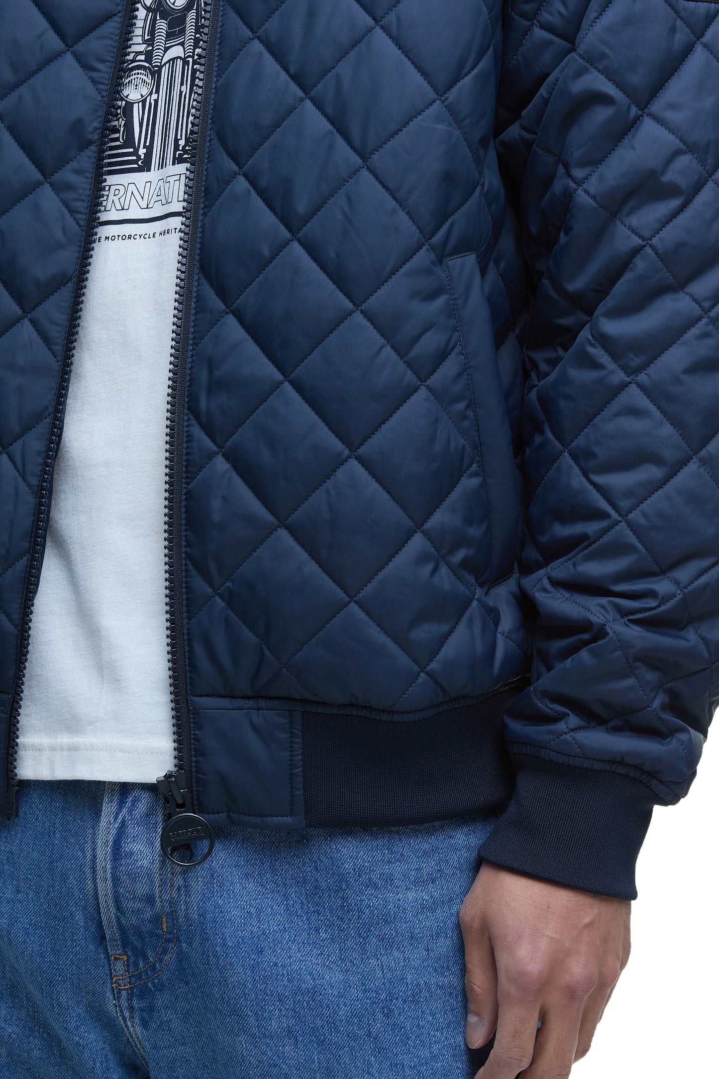 Barbour International Harfell Quilted Jacket Navy