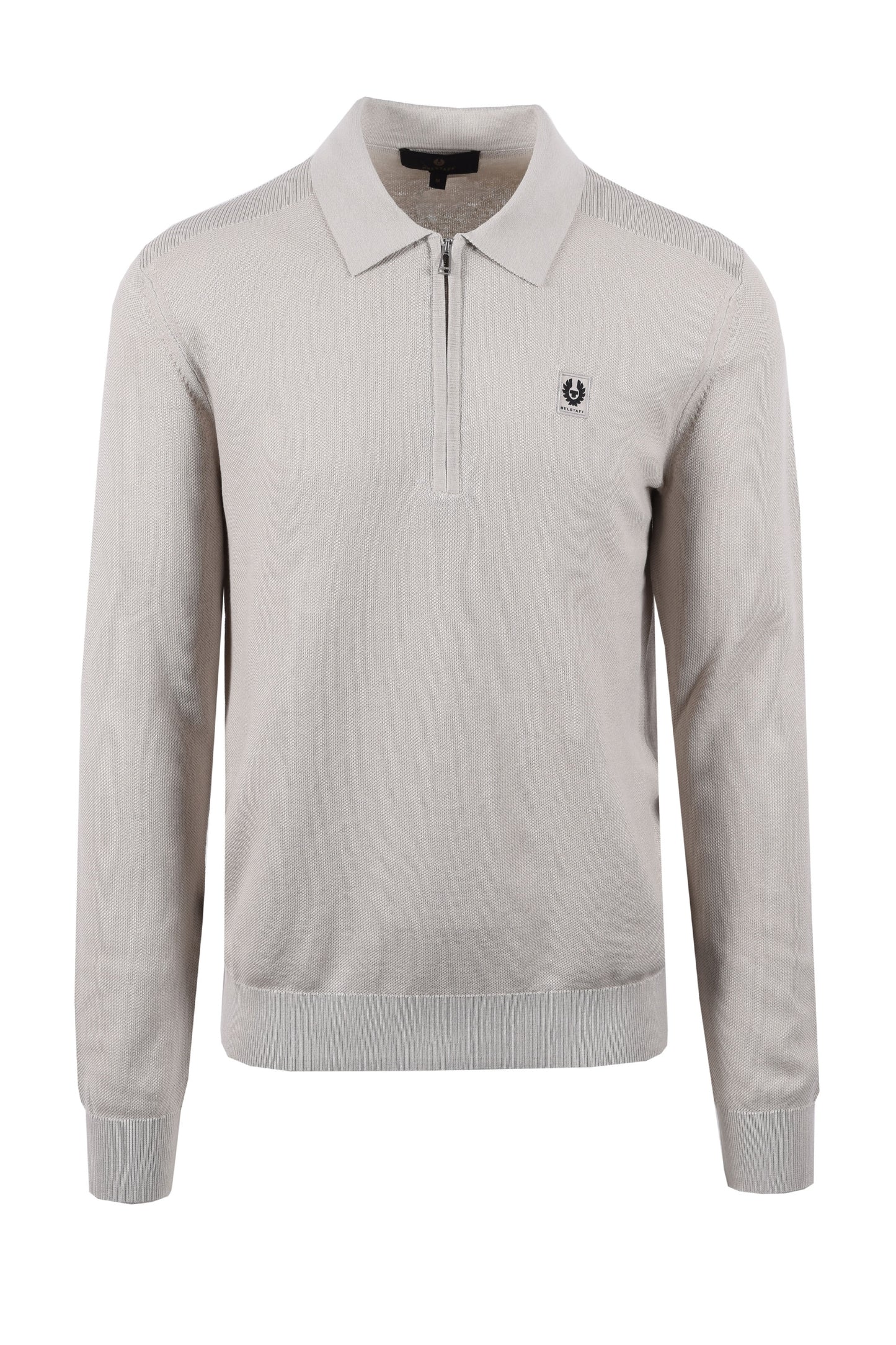 Belstaff Drift Knitted Long Sleeve Polo Stone Beige