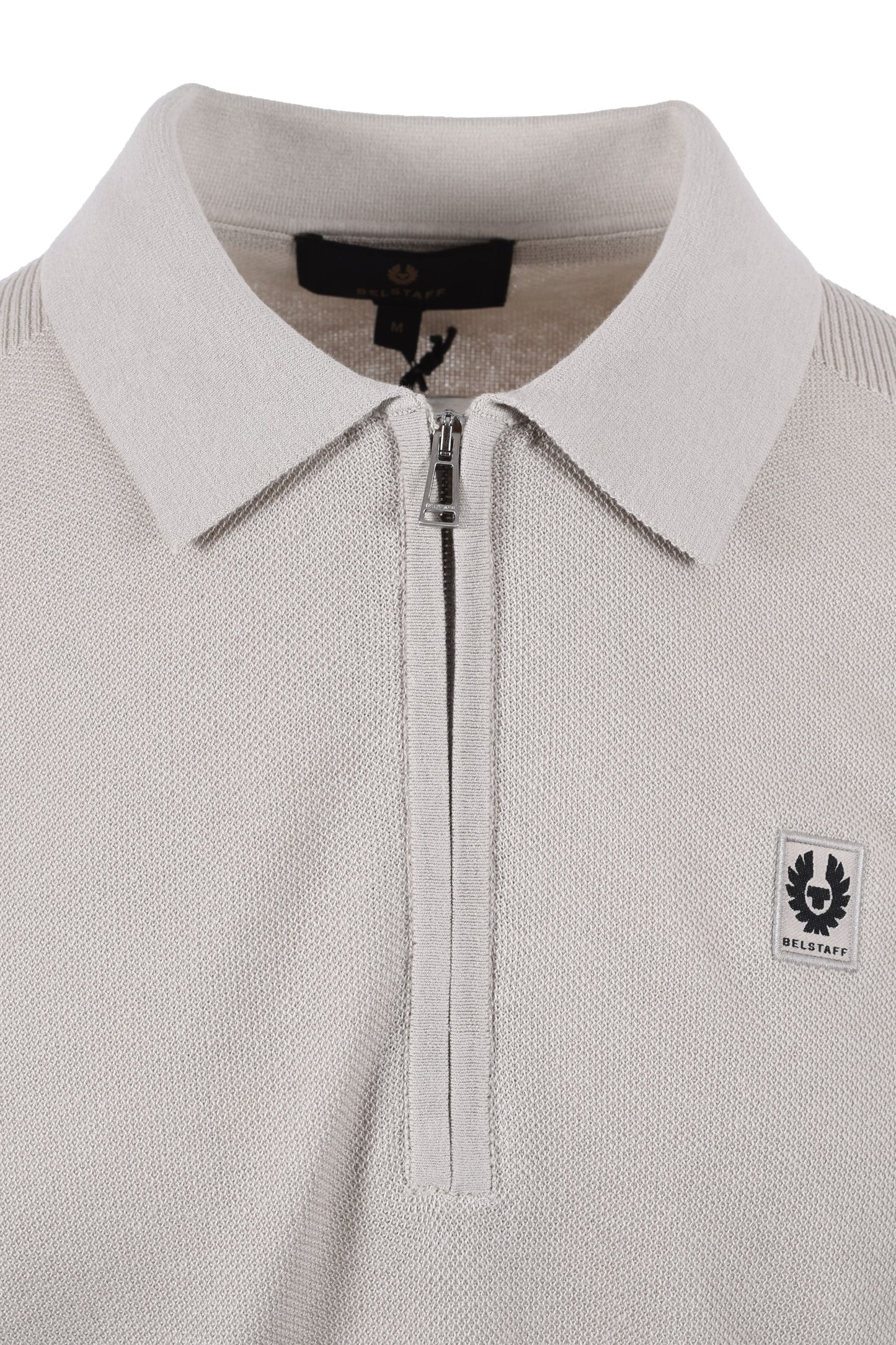 Belstaff Drift Knitted Long Sleeve Polo Stone Beige