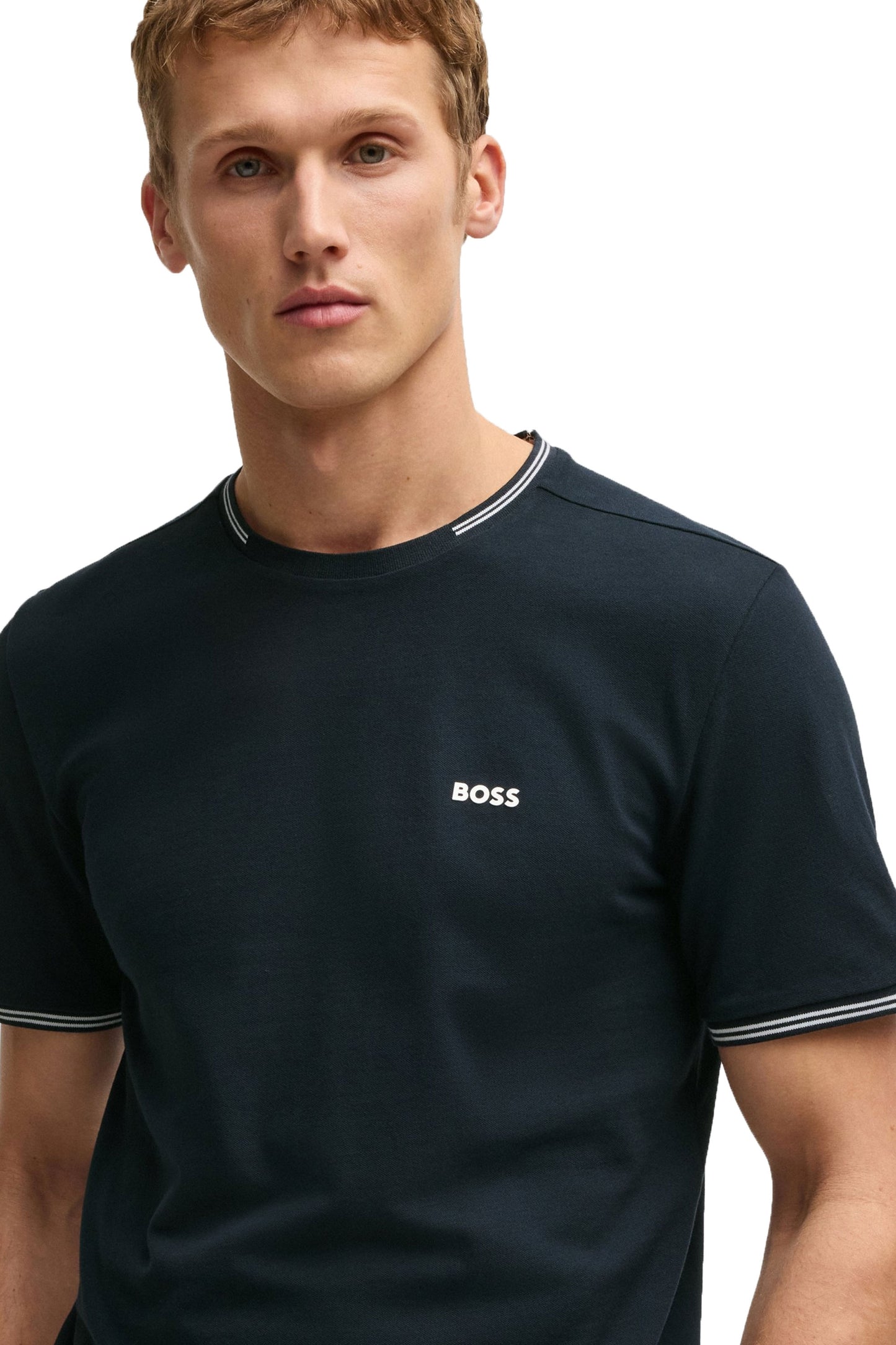 T-shirt Boss Taul bleu marine/blanc