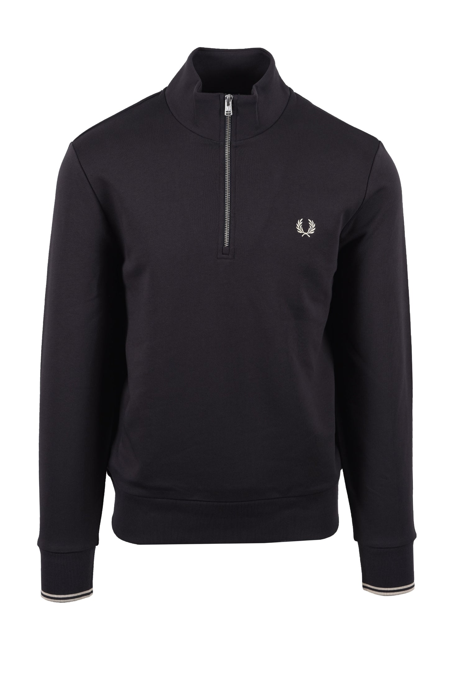 Fred Perry Half Zip Sweatshirt Anchor Grey/Oatmeal