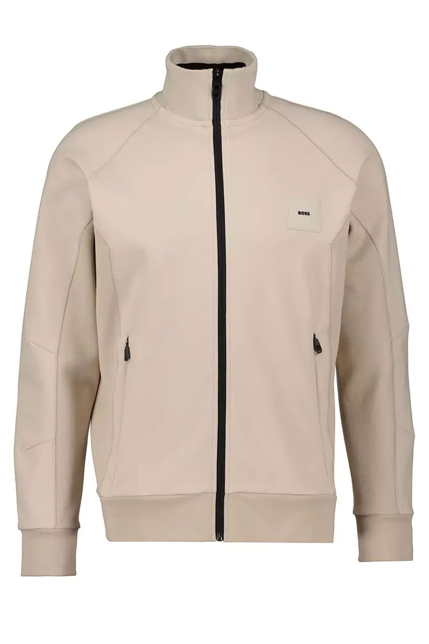 Boss Skaz Rib Full Zip Knitwear Open Beige