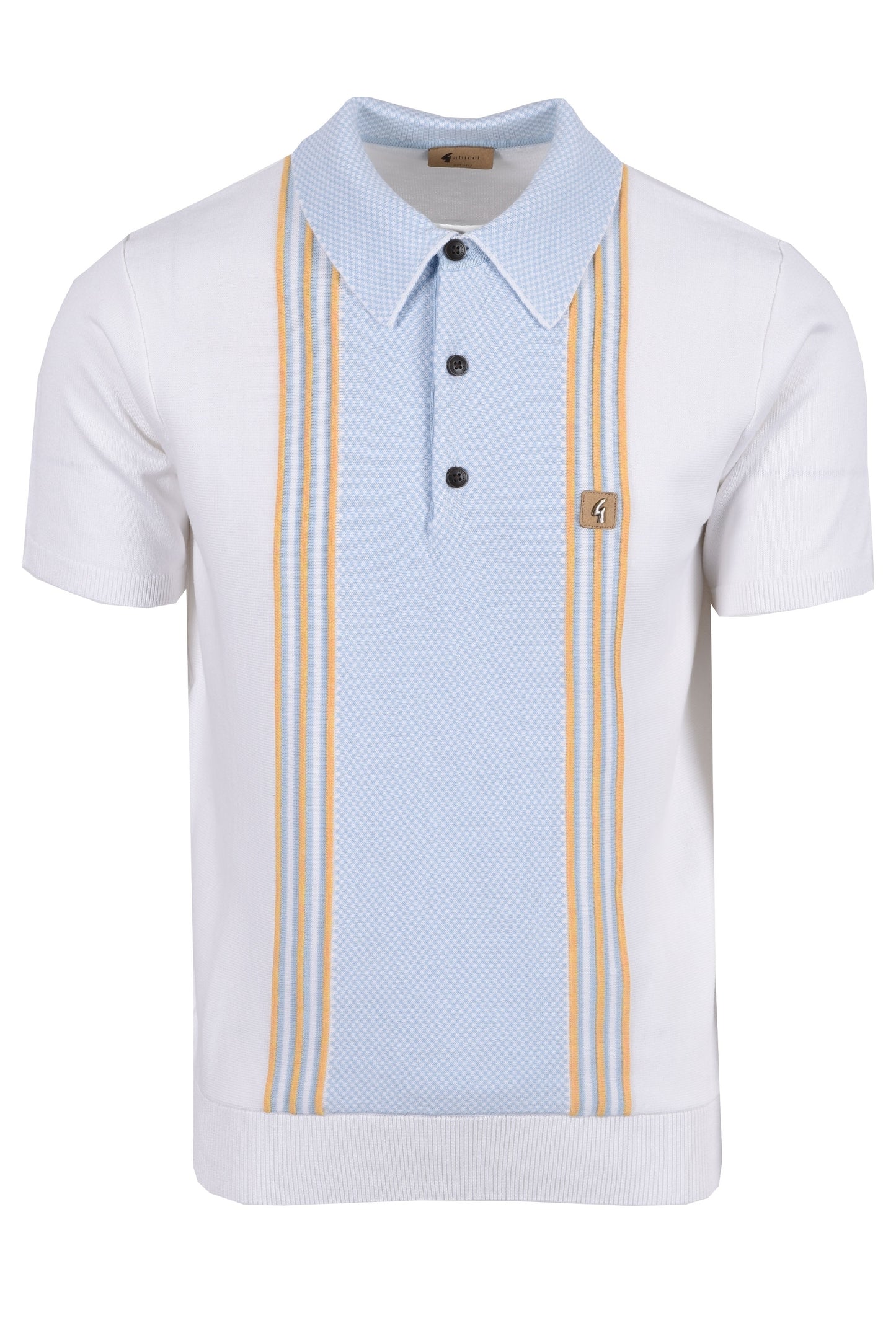 Gabicci Vintage Hadon Knitted Polo Shirt White