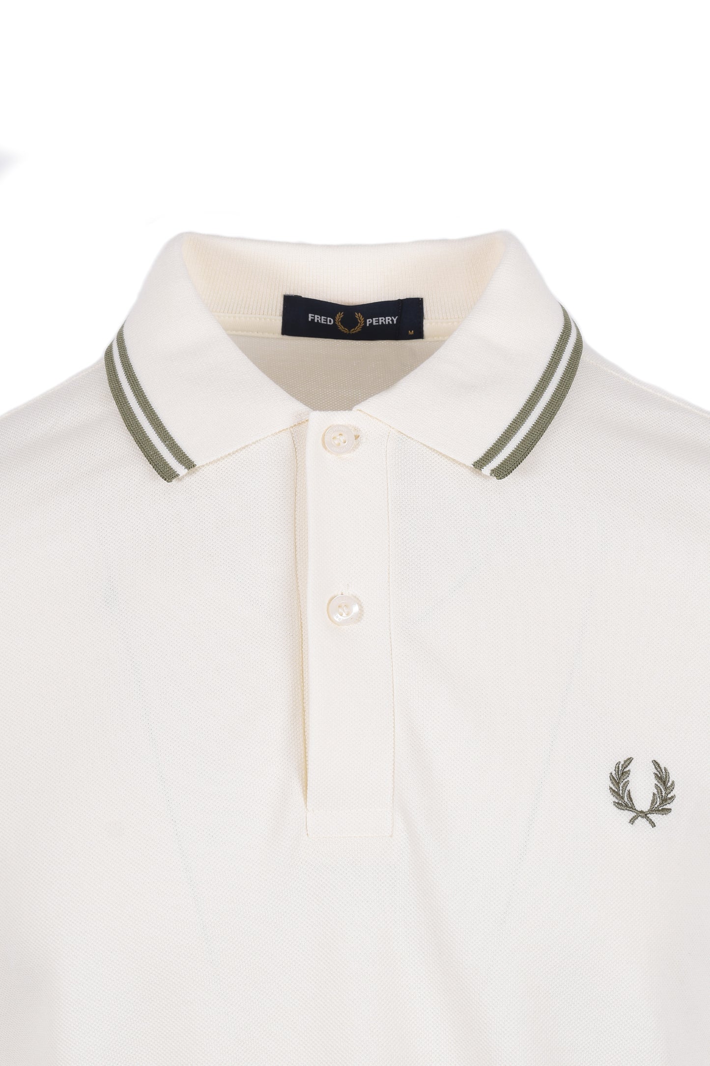 Fred Perry Twin Tipped Polo Light Ecru/Olive