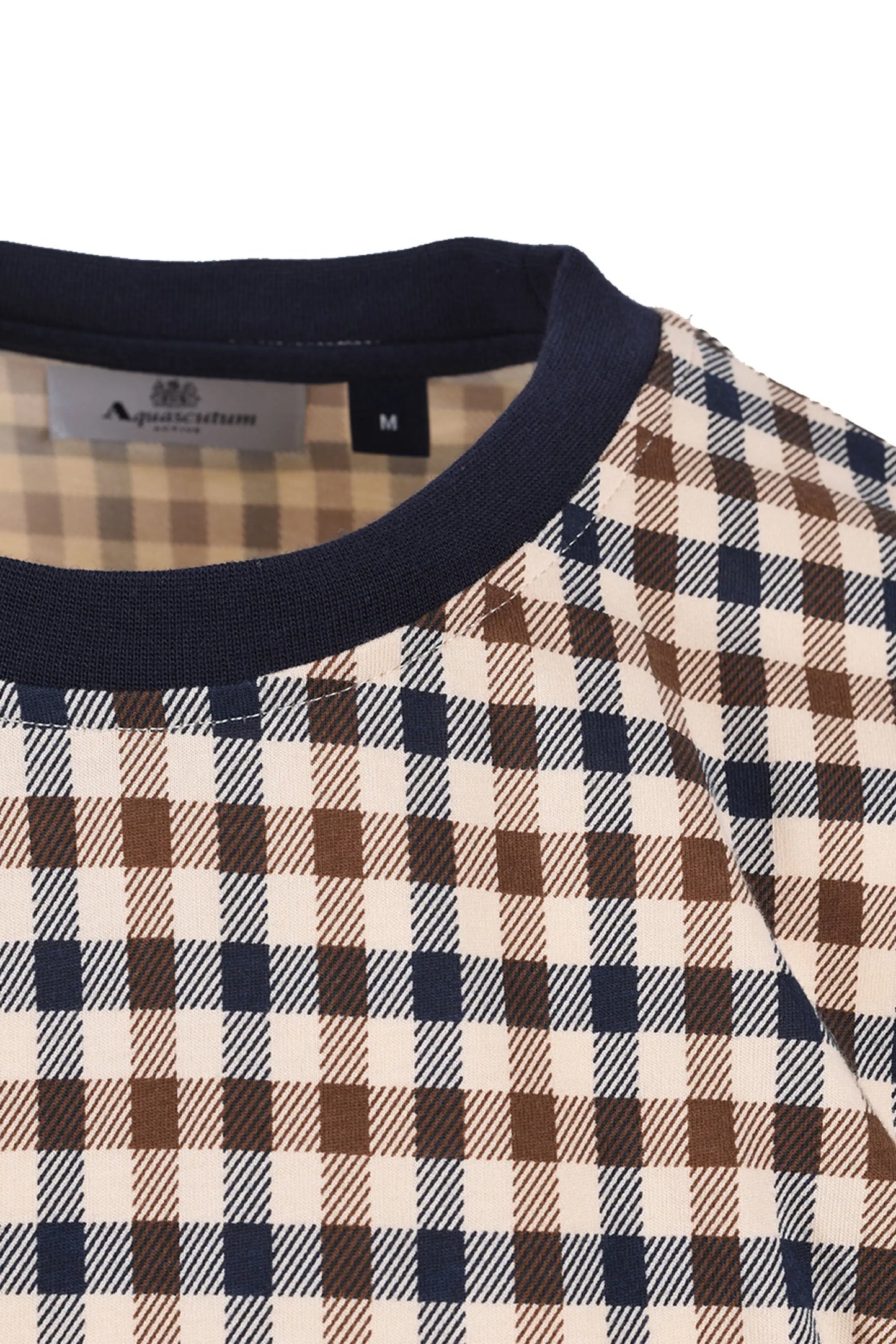 AQUASCUTUM CLUB CHECK T-SHIRT NAVY Aquascutum