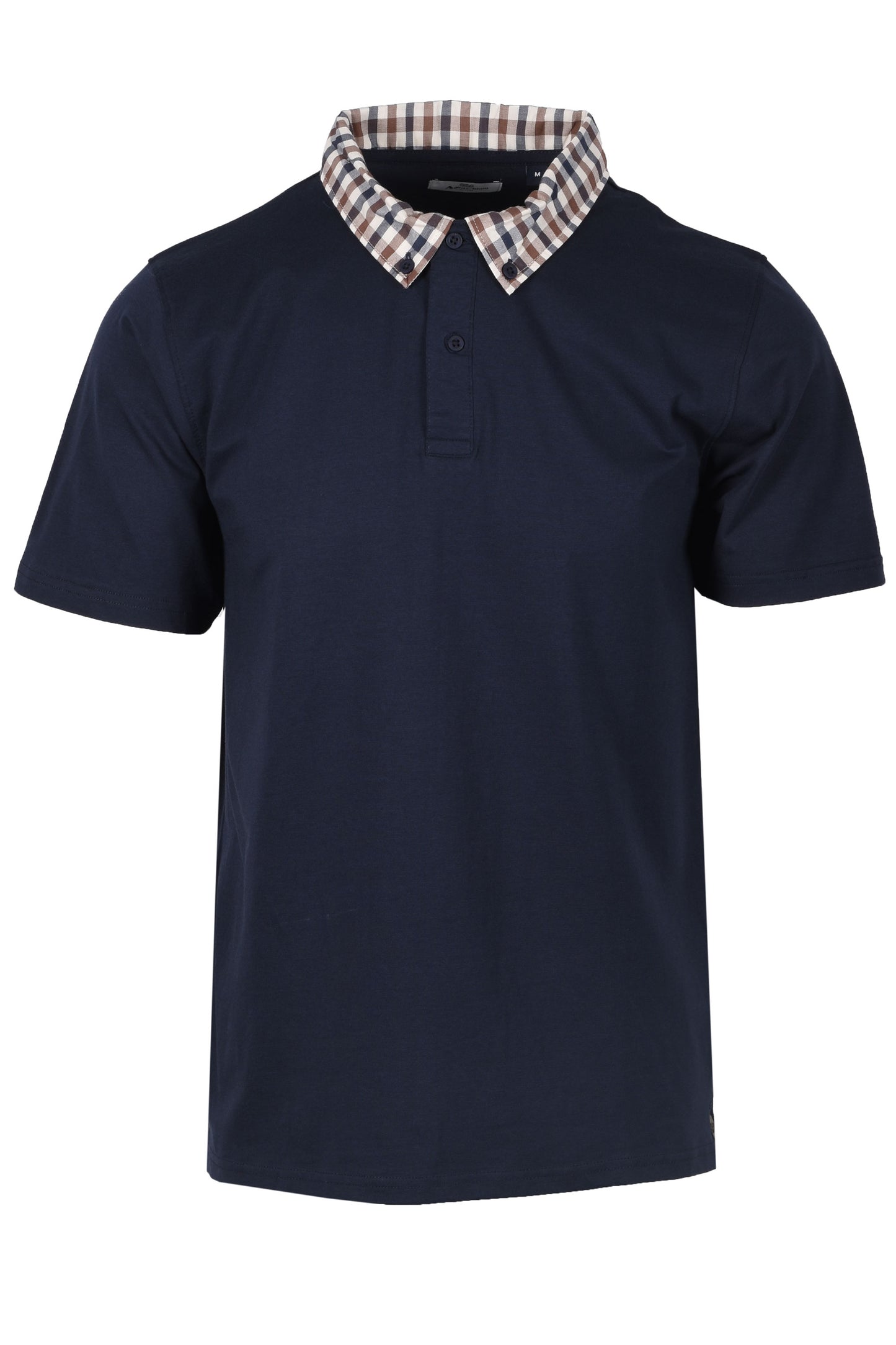 Aquascutum Supima Club Check Polo Shirt Navy