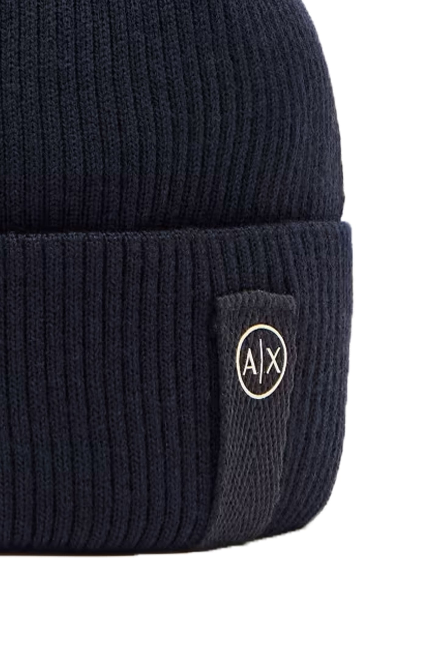 Armani Exchange Knitted Beanie Hat Deep Navy
