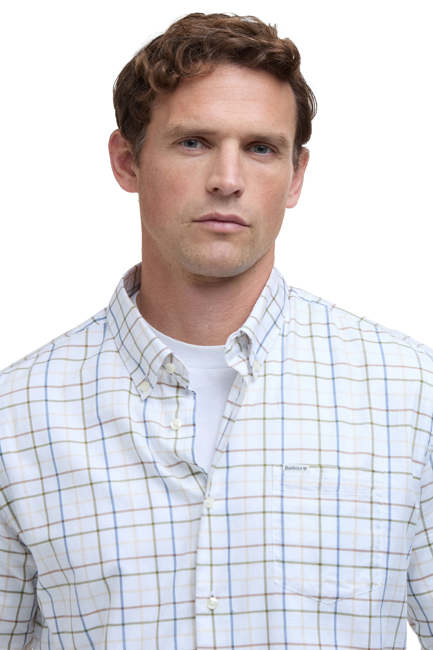 BARBOUR CASWELL TATTERSALL SHIRT PINE GREEN