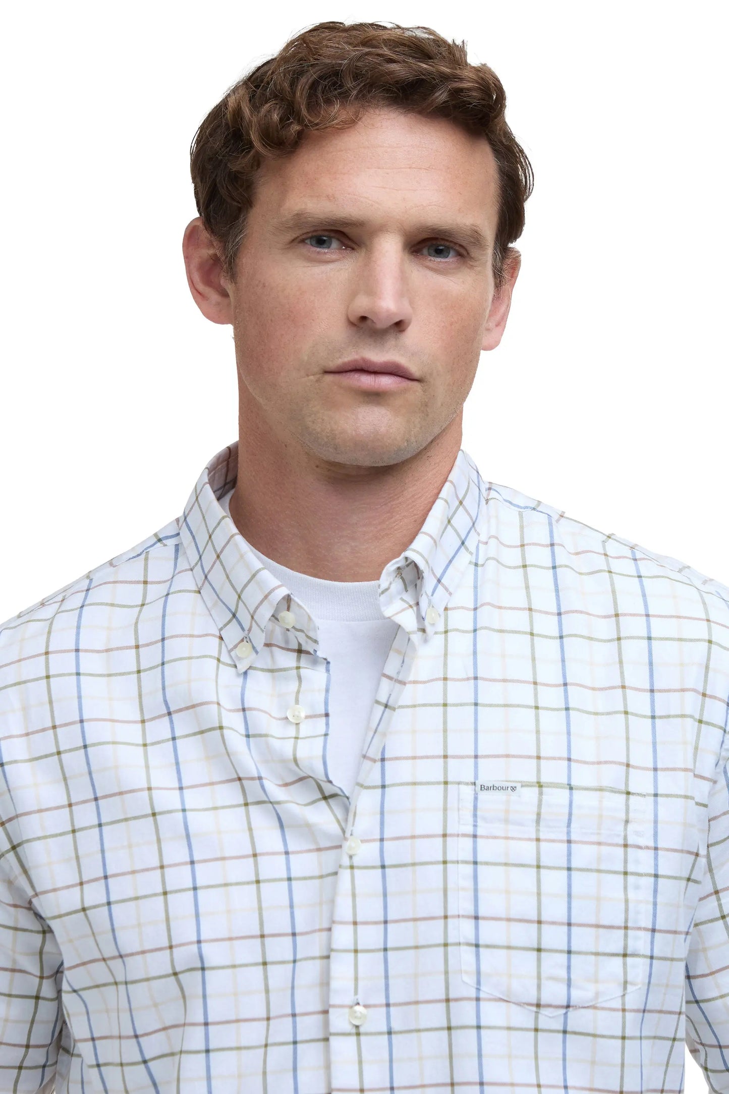 BARBOUR CASWELL TATTERSALL SHIRT PINE GREEN Barbour