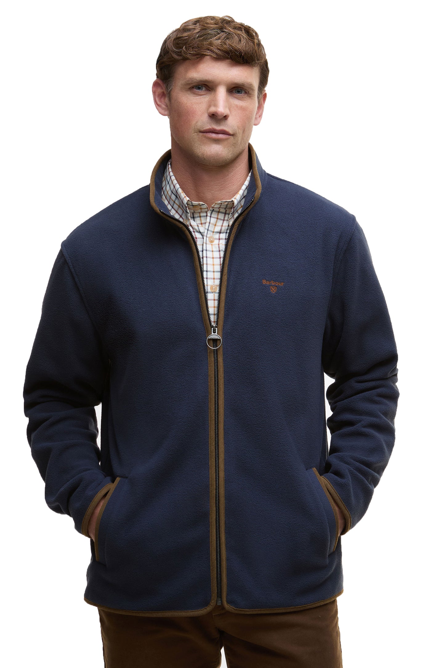 BARBOUR HARWOOD ZIP THROUGH FLEECE NAVY