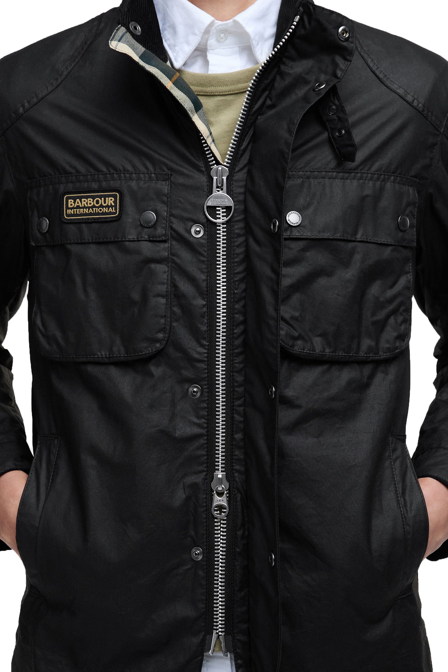 BARBOUR INTERNATIONAL MERTON WAX JACKET BLACK