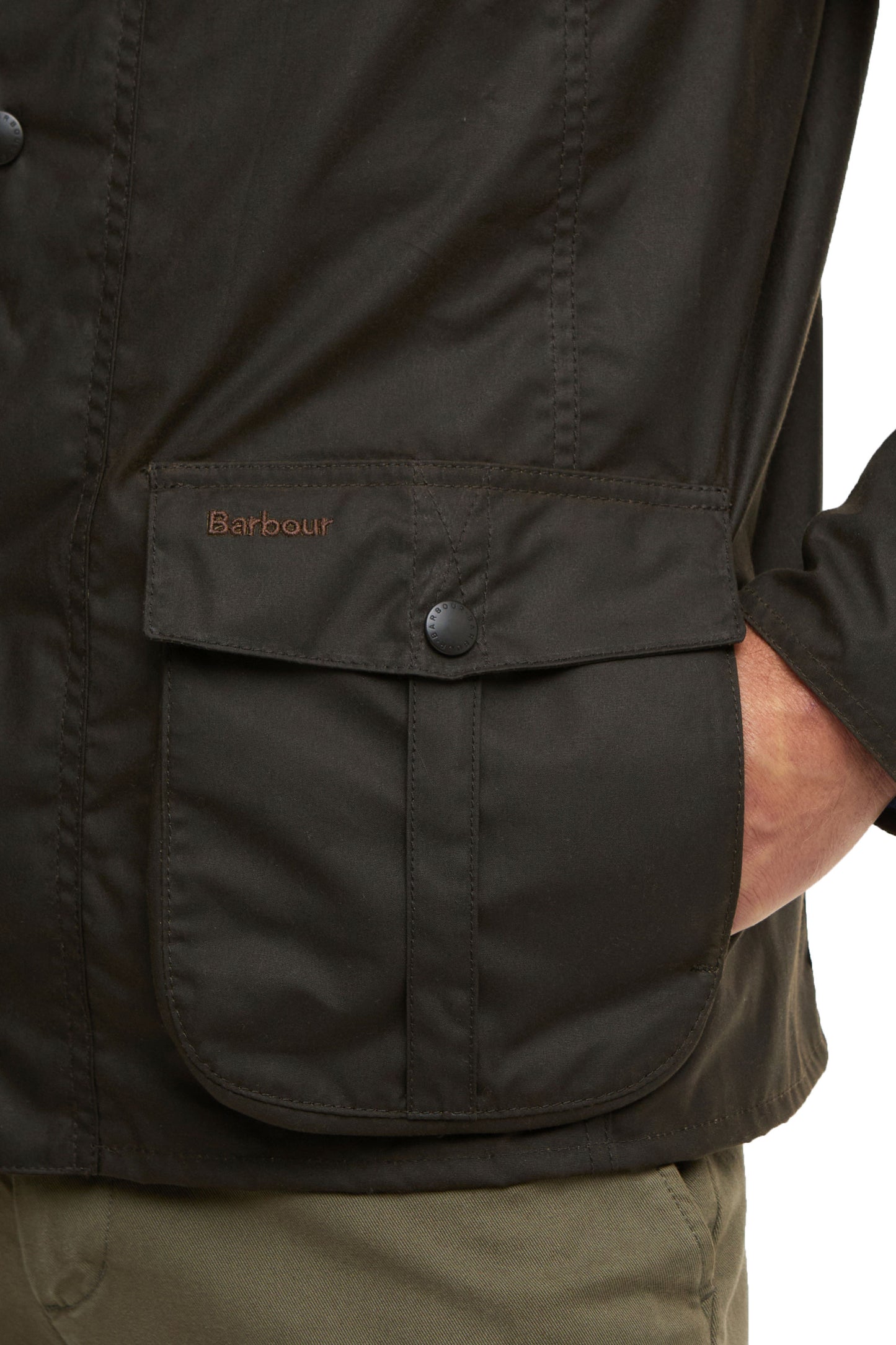 BARBOUR SANDER WAX JACKET OLIVE