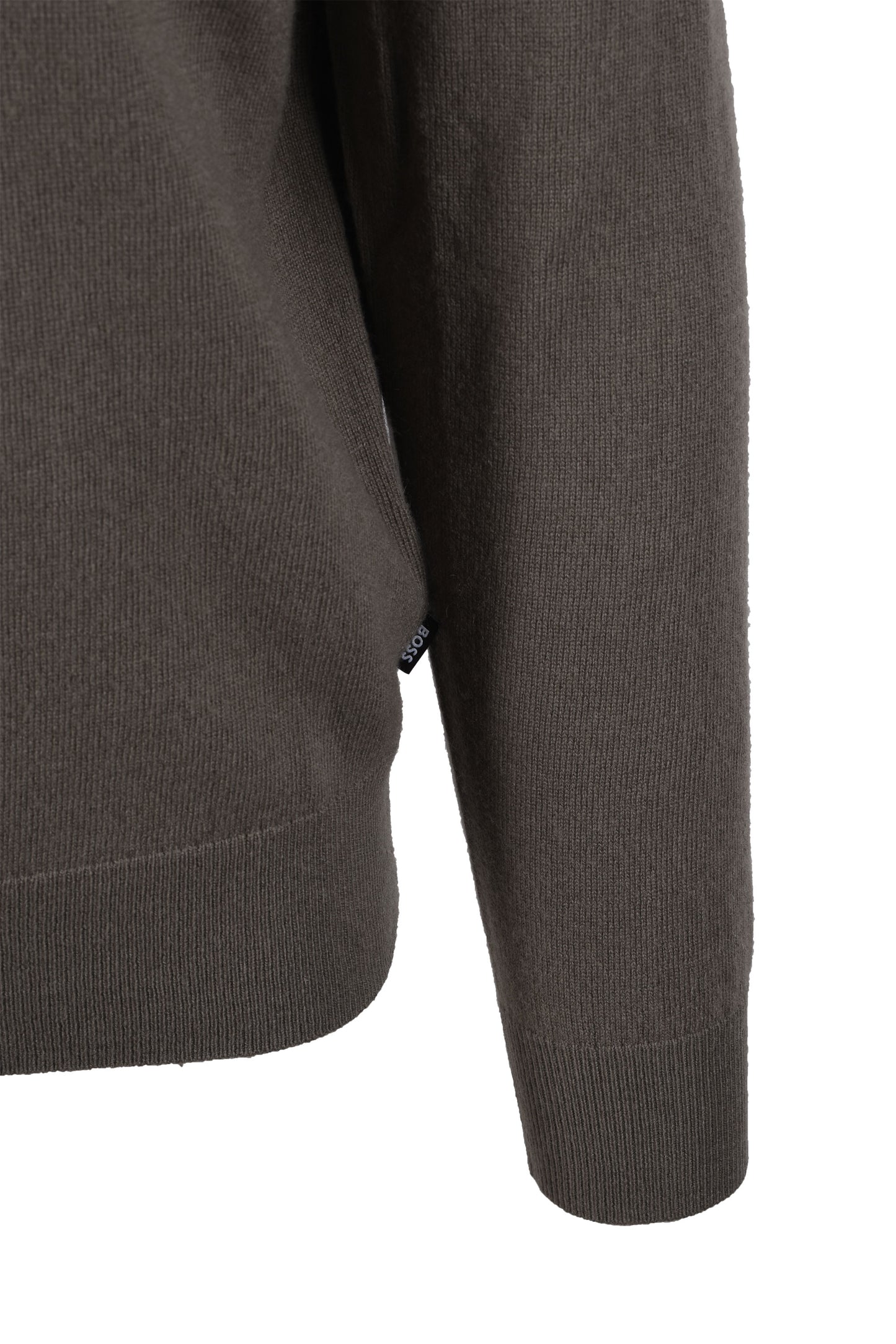 BOSS BLACK HEMARLO HALF ZIP KNITWEAR OPEN BROWN