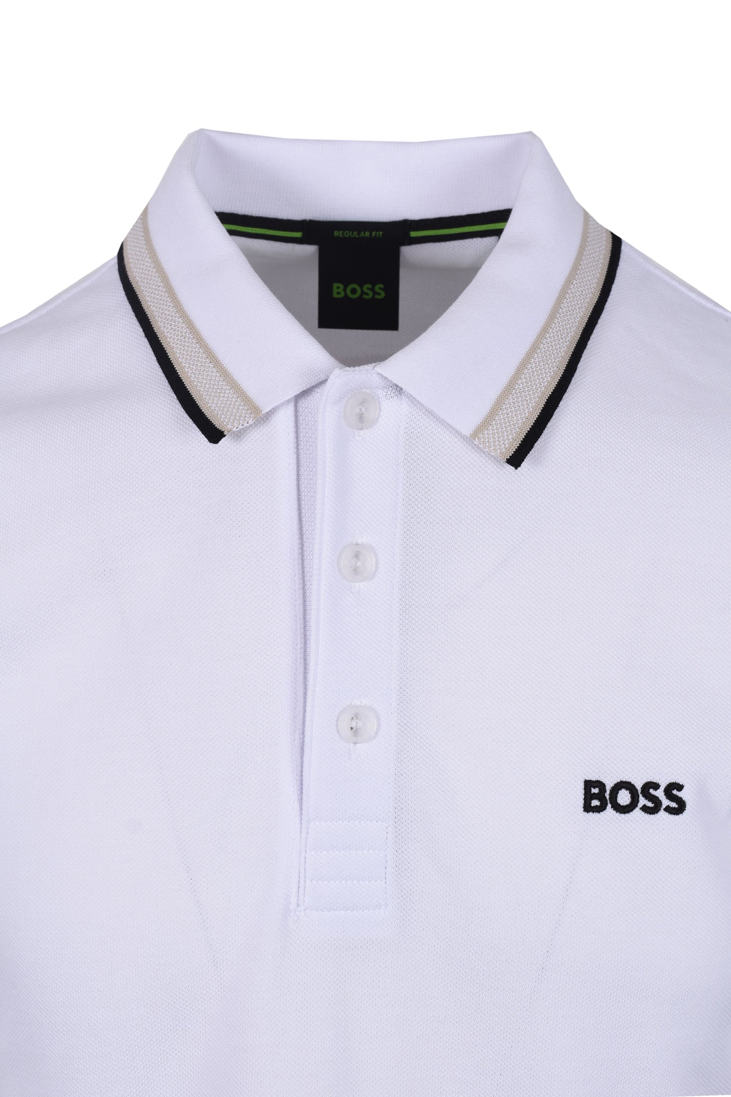 BOSS Green Paddy Polo Shirt White